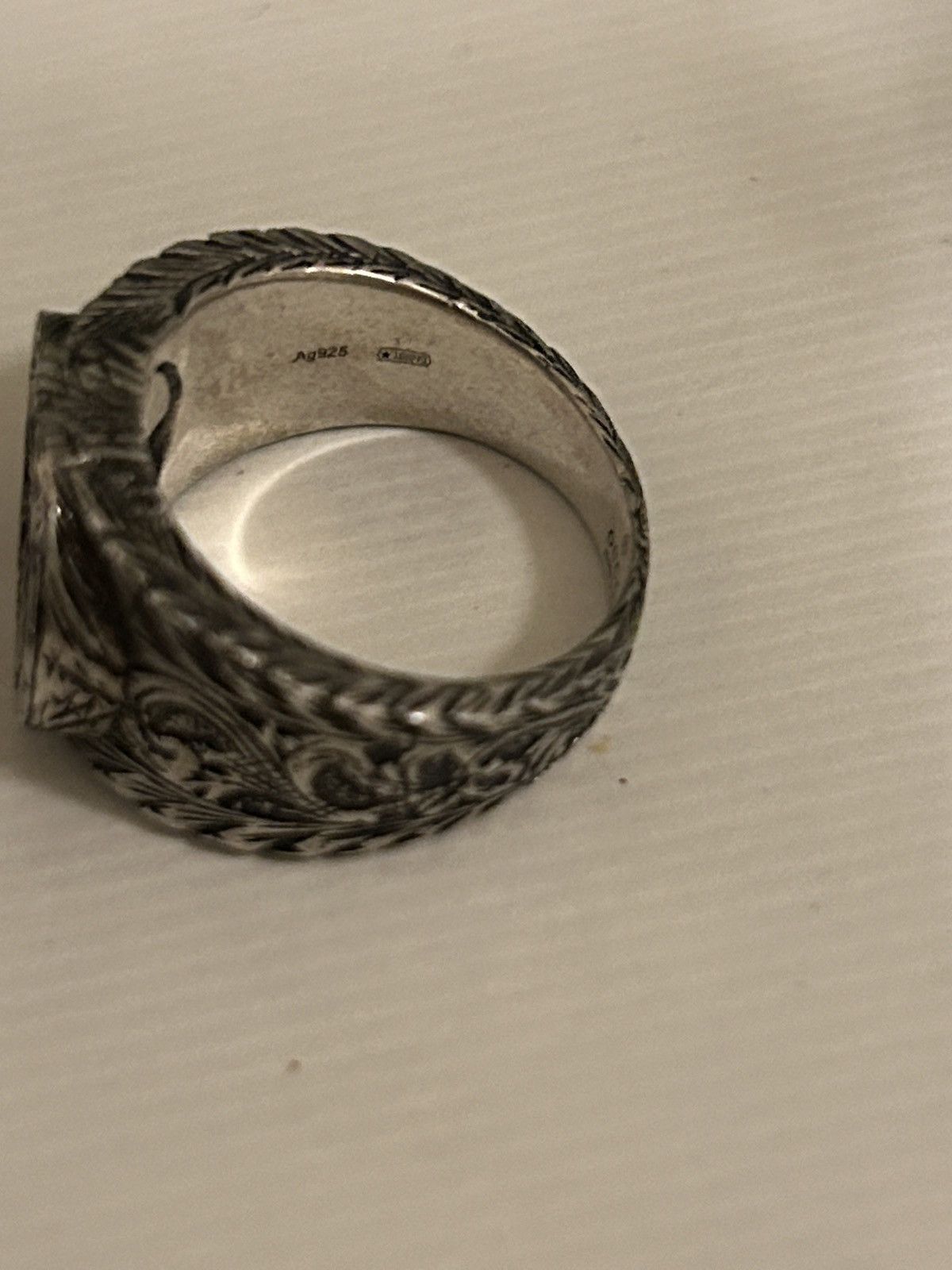 Gucci Gucci GG Logo Sterling Silver 925 Ring Unisex 445302 Size ONE SIZE - 10 Thumbnail