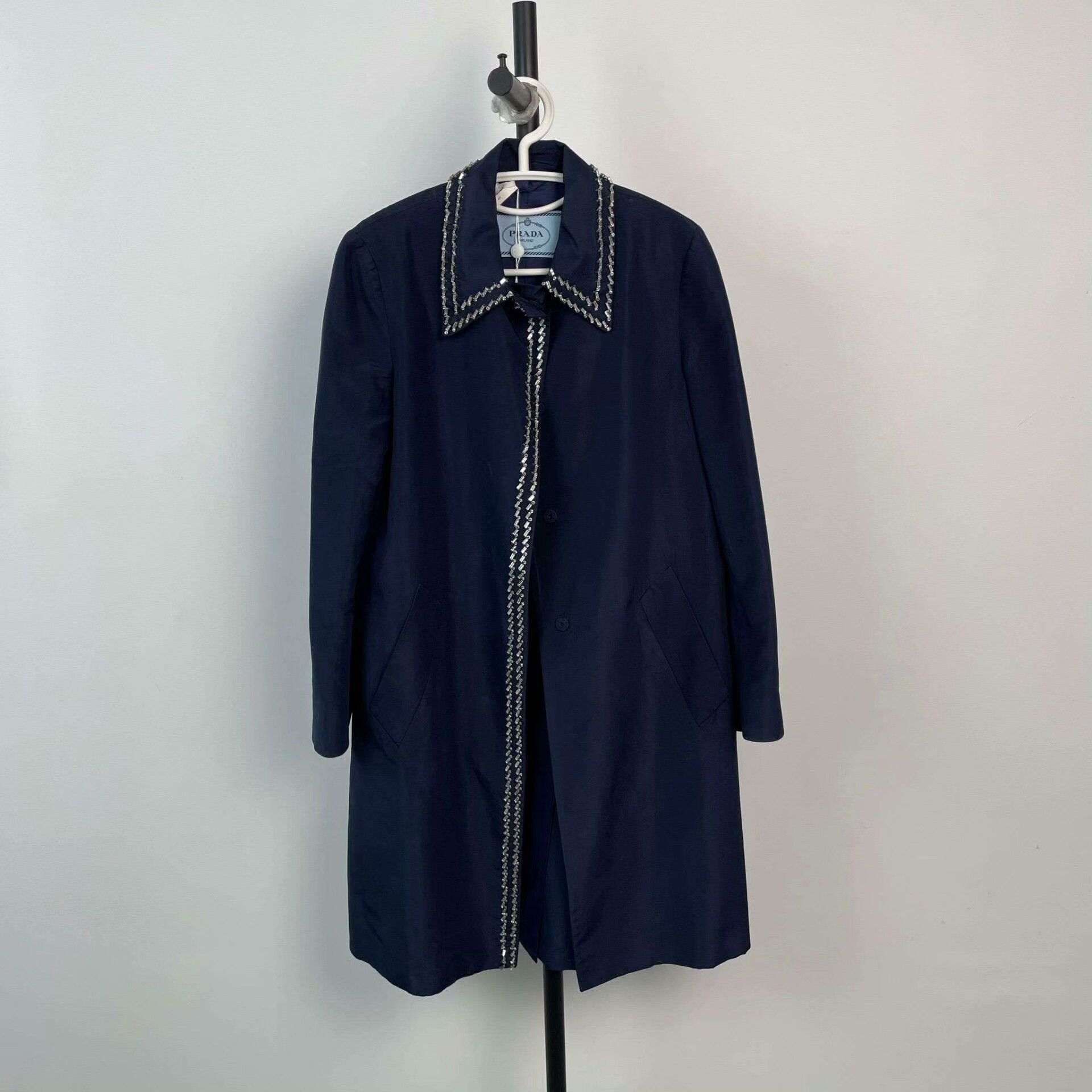 Prada Prada Long Coat Blue Size 38 Size S / US 4 / IT 40 - 1 Thumbnail