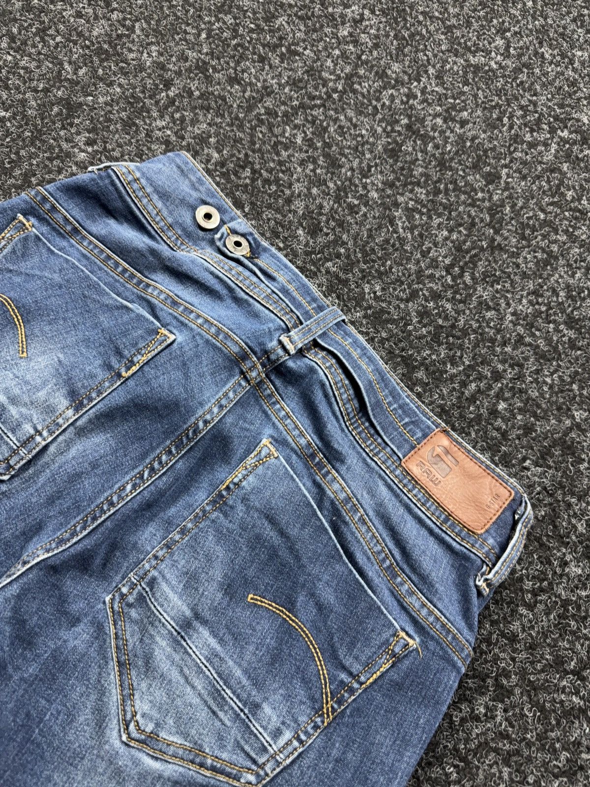 G-Star 00s Y2K G-Star RAW Midge Straight Punk Rock Dark Wash Jeans Size 30" / US 8 / IT 44 - 18 Thumbnail