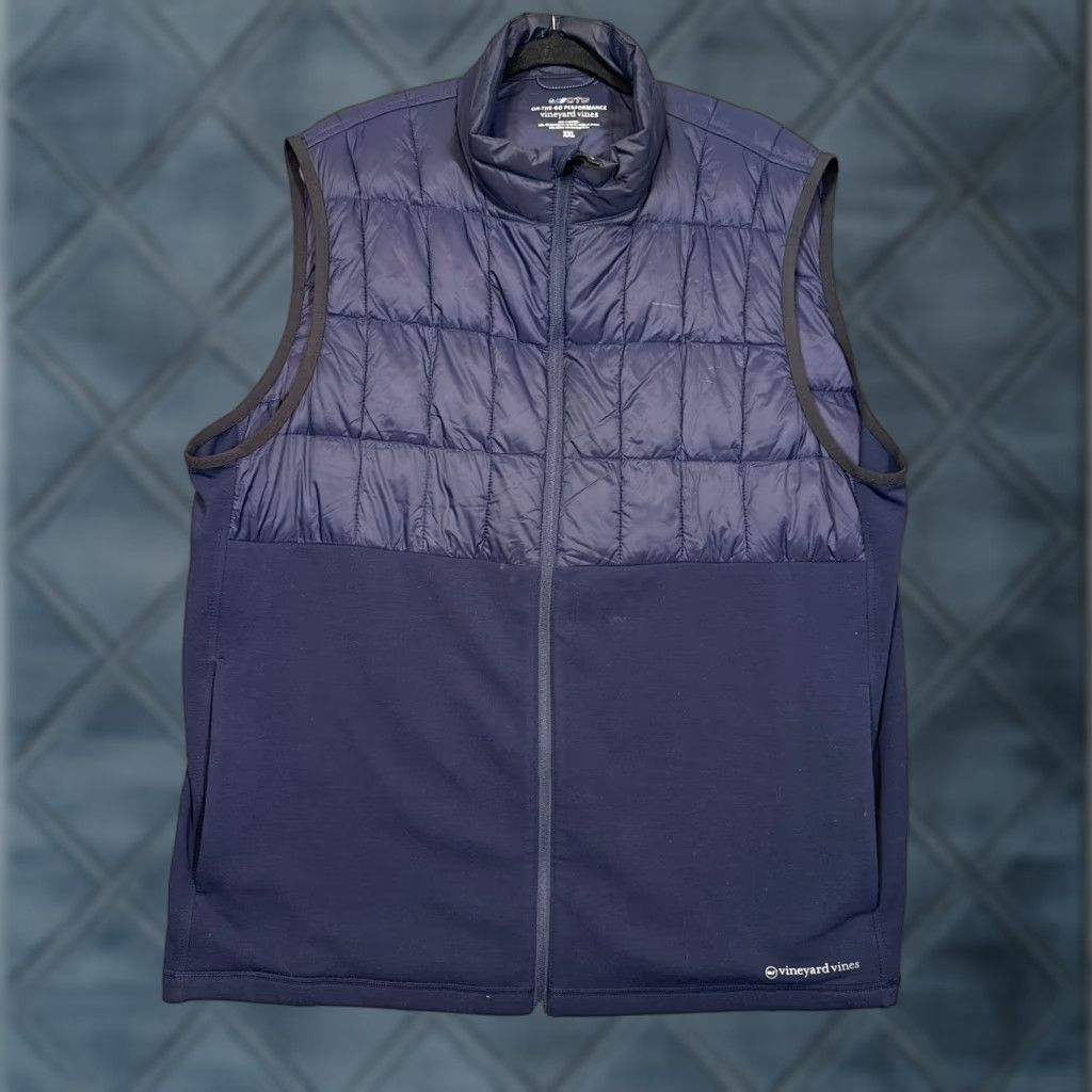 Vineyard Vines Vineyard Vines Vest Mens 2XL Blue OTG Shep On The Go Full Zip Up Windbreaker Performance OTG Men Vest Size US XXL / EU 58 / 5 - 1 Thumbnail