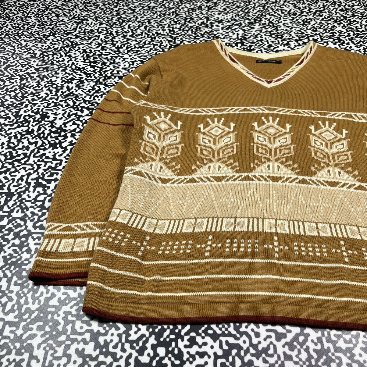 Gudrun Sjoden Vintage Y2K Gudrun Sjoden Retro Aztec Knitted Boxy Sweater Size L / US 10 / IT 46 - 11 Thumbnail