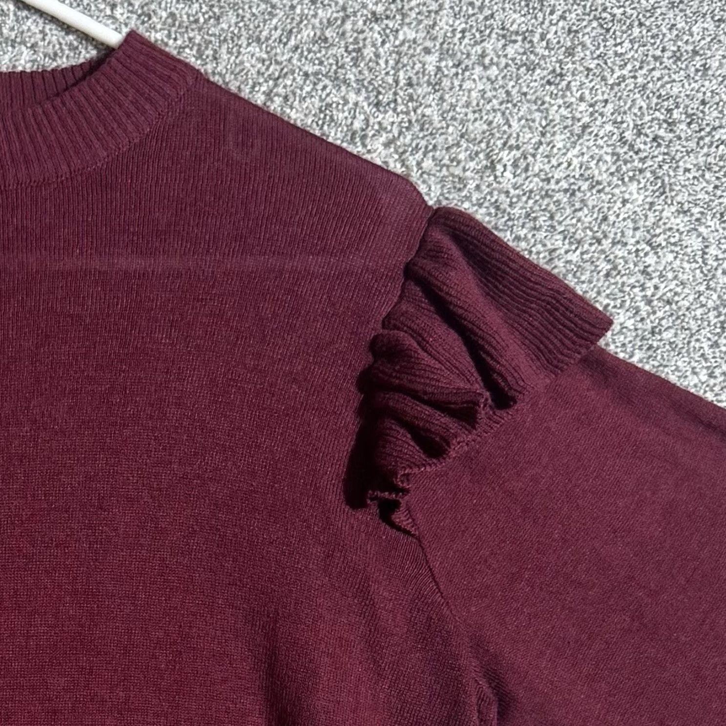 Vintage Eloquii Sweater Womens 14/16 Knit Pullover Crew Neck Long Sleeve Bell Ruffle Red Casual Office Womens Size XL / US 12-14 / IT 48-50 - 3 Thumbnail