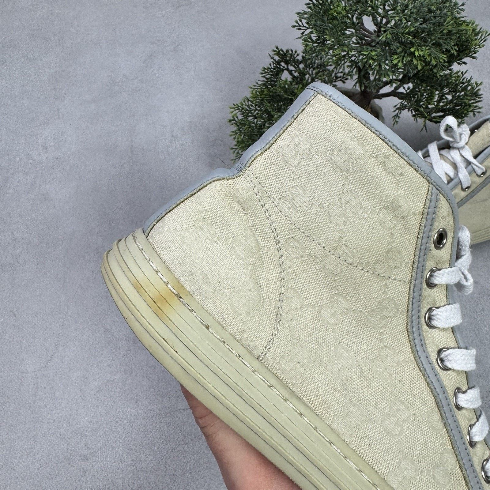 Gucci Gucci GG Monogram High Sneaker Size US 7 Grey Size US 7 / EU 40 - 3 Thumbnail