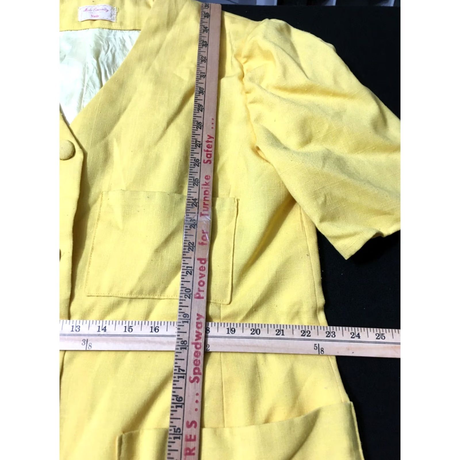 Vintage VTG Especially For You coat Dress yellow gold extra Large Womens Size XL / US 12-14 / IT 48-50 - 2 Thumbnail