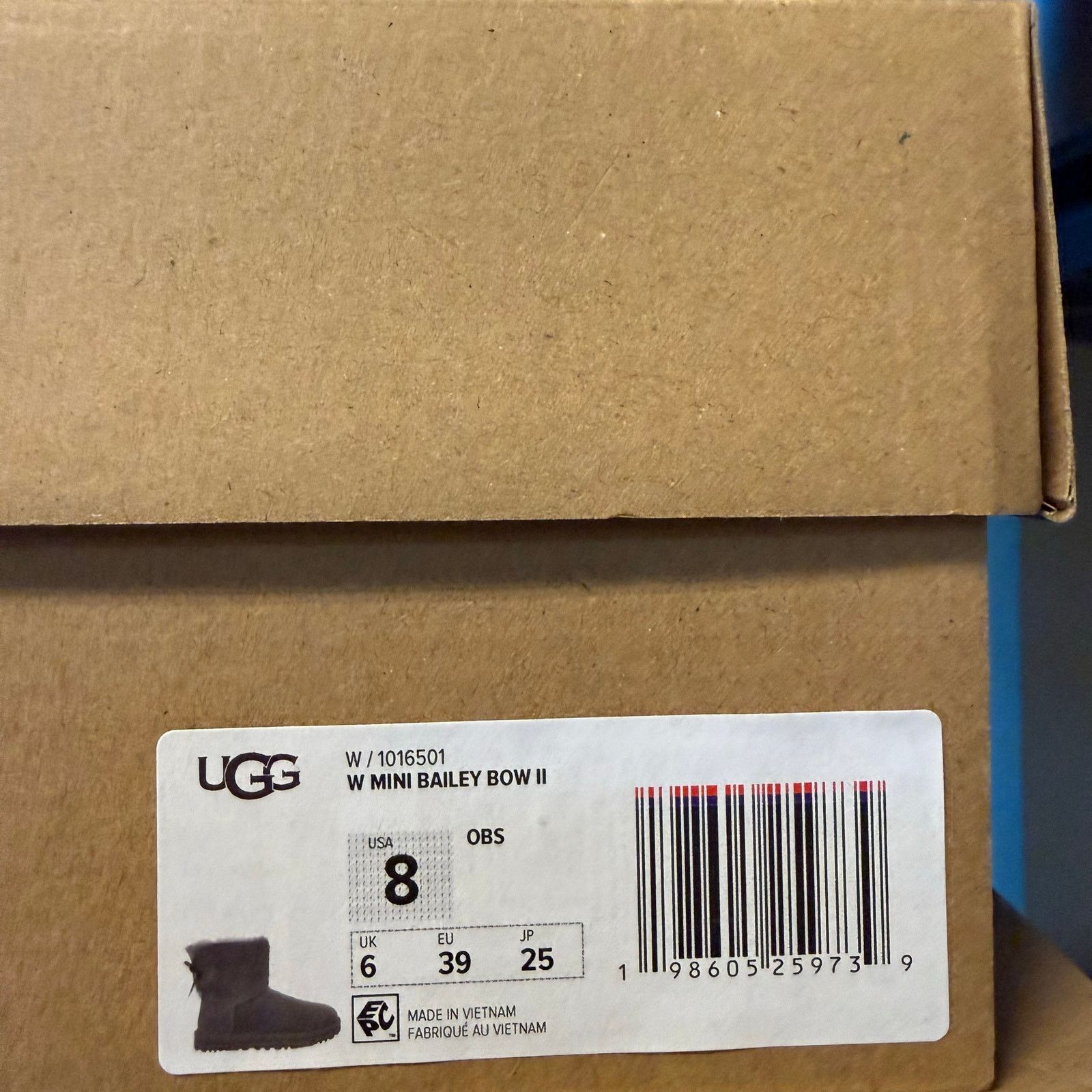 Ugg UGG WOMEN'S 8 MINI BAILEY BOW II OBSIDIAN 1016501-OBS NIB Size US 8 / IT 38 - 6 Thumbnail