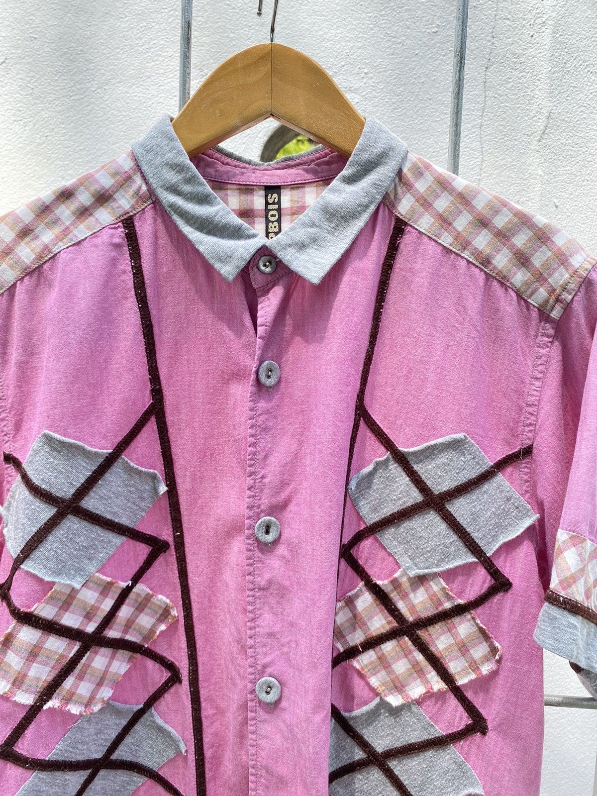 Frapbois FRAPBOIS Pink Patchwork Shirt Size XS / US 0-2 / IT 36-38 - 4 Thumbnail