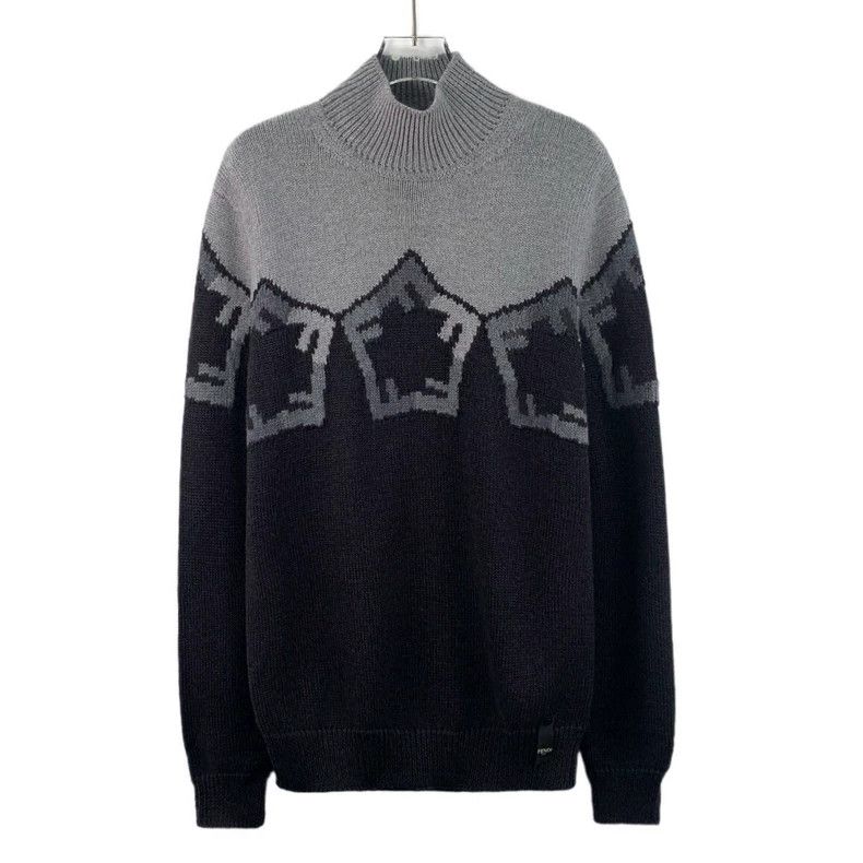 Fendi Fendi Colorblock Letter Star Wool Sweater Size US M / EU 48-50 / 2 - 1 Thumbnail