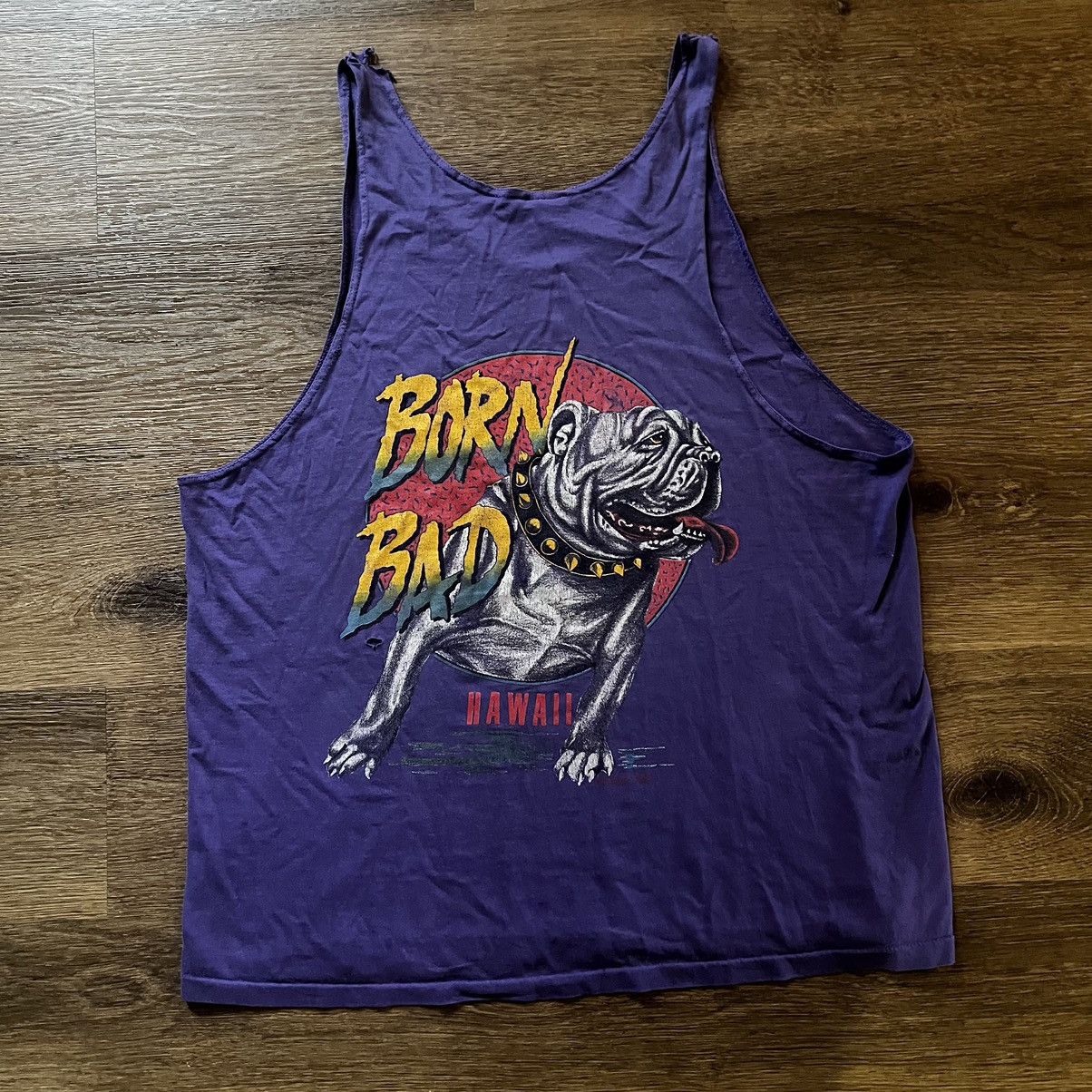 Vintage Vintage Purple Born Bad Tank Top Size US XL / EU 56 / 4 - 7 Thumbnail