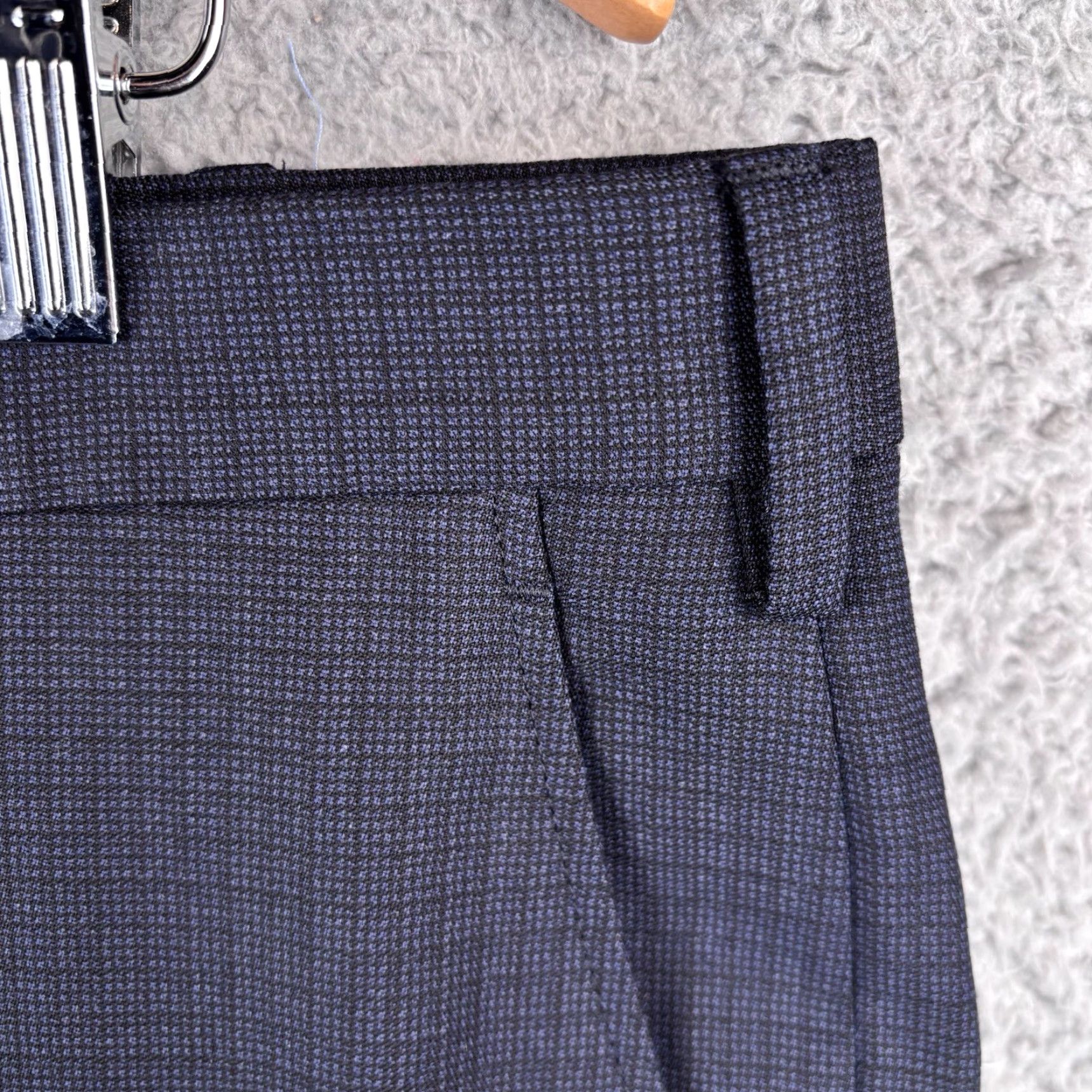 Brooks Brothers Brooks Brothers Pants Men 36 Dress Wool Spandex Black Geometric Straight Regular Medium Rise 10-12 Size US 36 / EU 52 - 3 Thumbnail