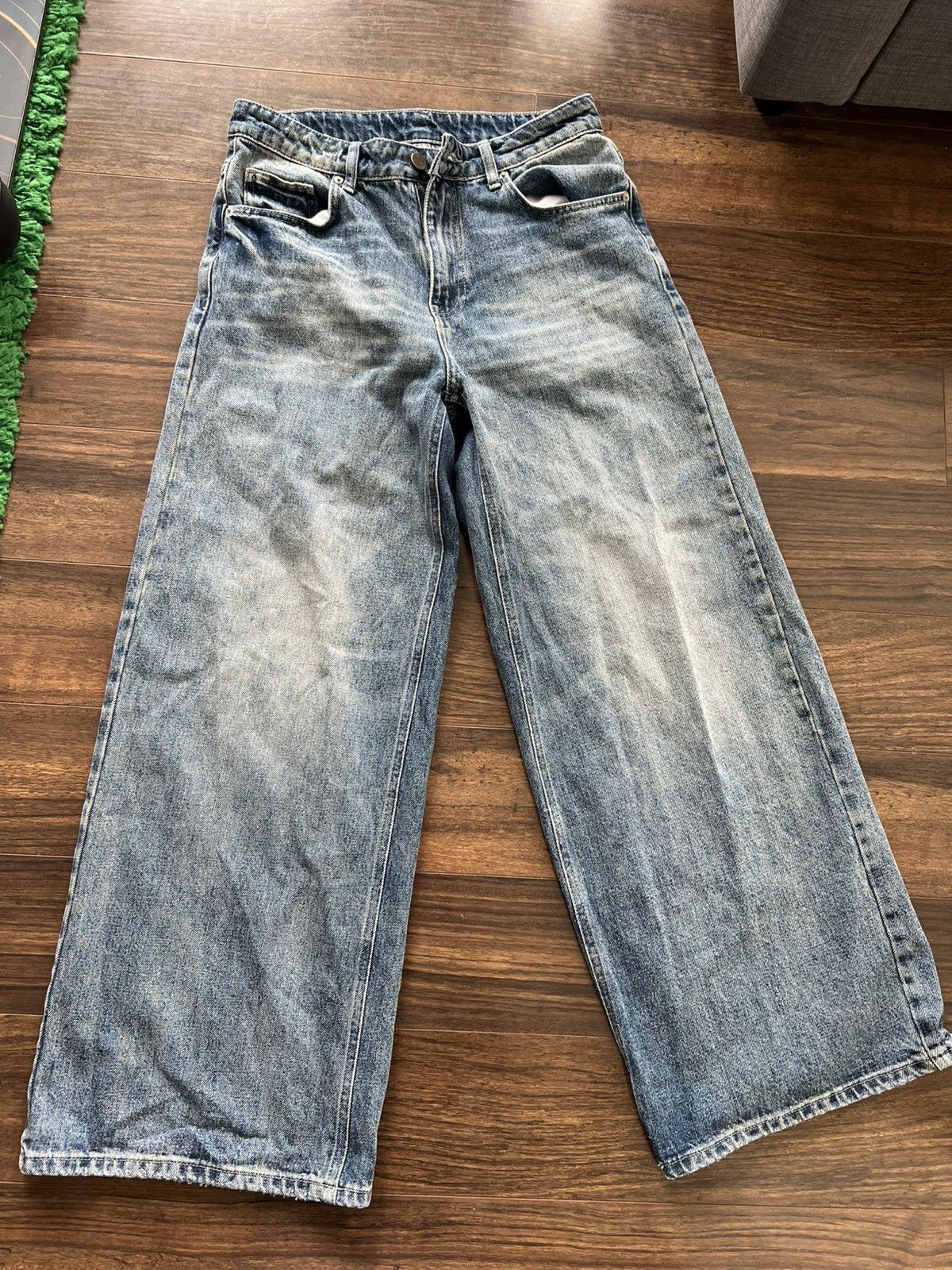 Pearled Ivory Pearled ivory washed 1211 14oz wide leg jeans Size US 30 / EU 46 - 1 Thumbnail
