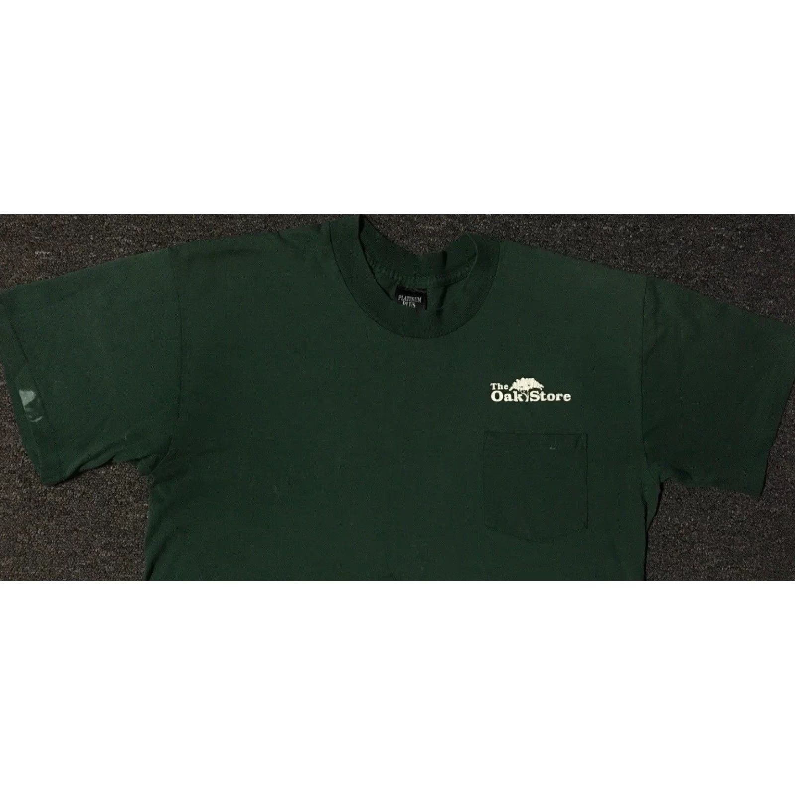 Thrasher VINTAGE 90s Faded Distress Oak Store Shirt S/M Thrashed Grunge Biker Skate Surf 80s Mens Green T-Shirt Single Stitch USA Made Size US S / EU 44-46 / 1 - 7 Thumbnail