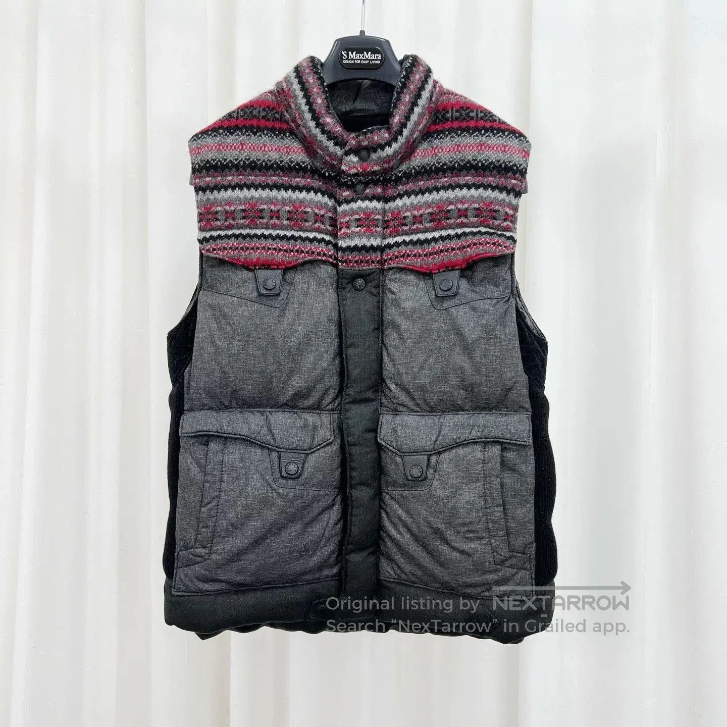 Moncler Moncler Leather Logo Knitted Down Vest. Size M / US 6-8 / IT 42-44 - 1 Thumbnail