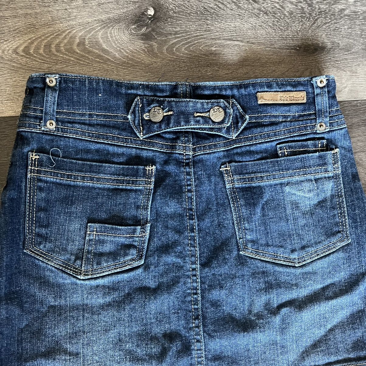 Vintage Vintage Y2K 2000s Epic Threads Denim Jean Mini Skirt Washed Size 26" / US 2 / IT 38 - 3 Thumbnail
