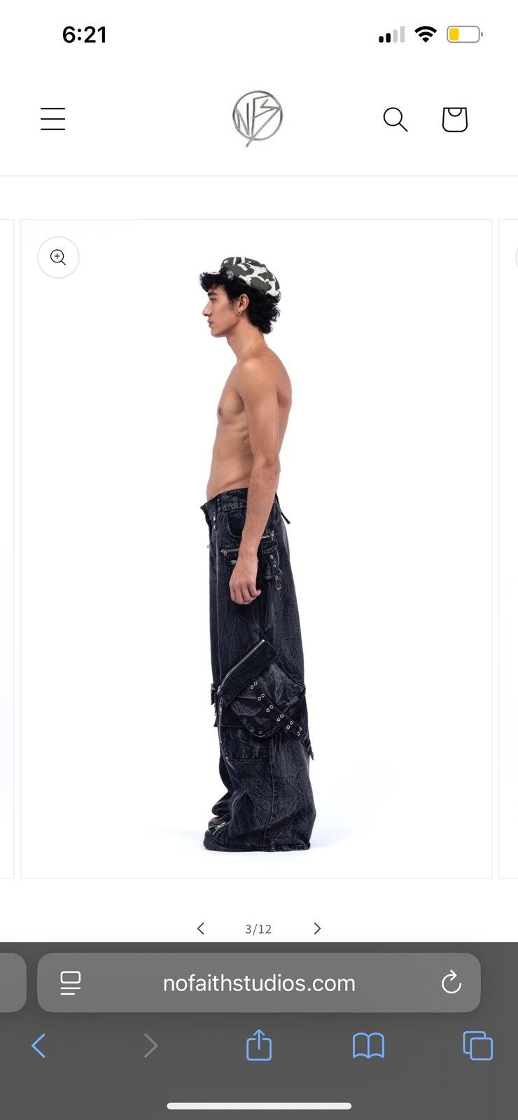 No Faith Studios No/Faith studios Black Heavy Cargo pants Size US 32 / EU 48 - 6 Thumbnail