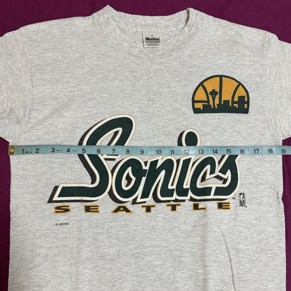 NBA Vintage Seattle Sonics T Shirt 1990s Supersonics NBA Murina Size US M / EU 48-50 / 2 - 5 Thumbnail