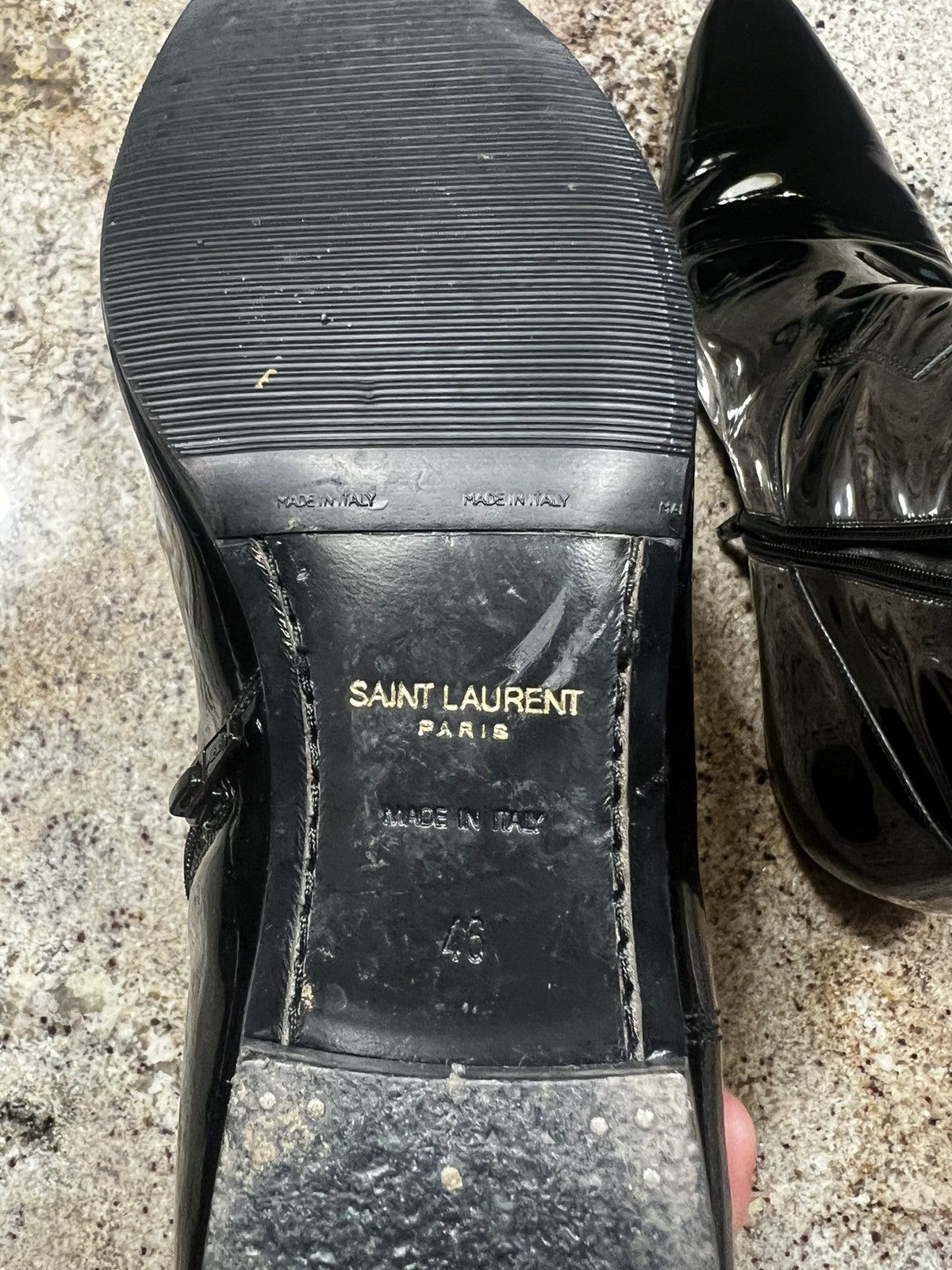 Saint Laurent Paris Saint Laurent Patent Leather Devon Boots Size US 13 / EU 46 - 6 Thumbnail