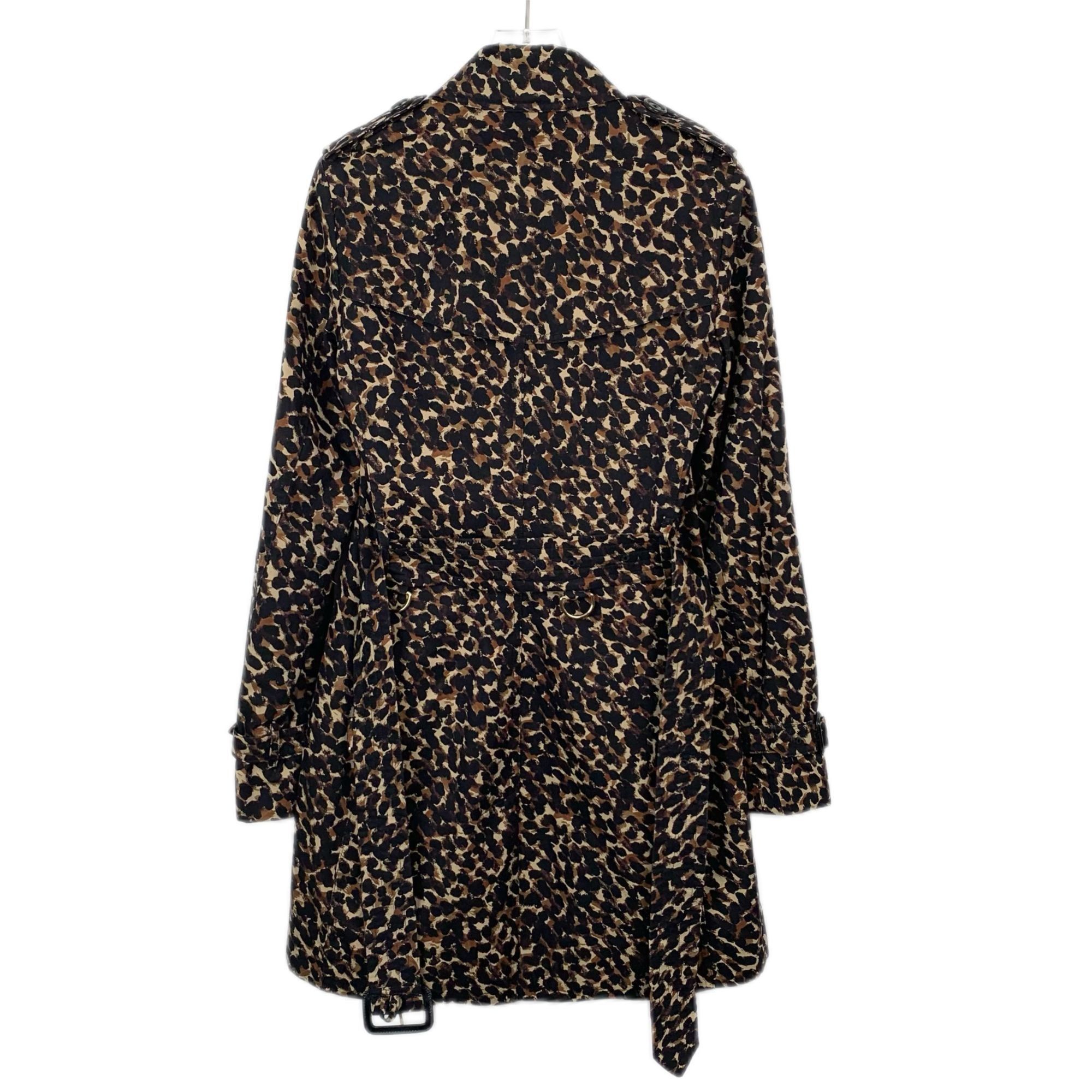 Burberry Burberry Brown Leopard Print Cotton Double-Breasted Trench C Size XS / US 0-2 / IT 36-38 - 2 Thumbnail