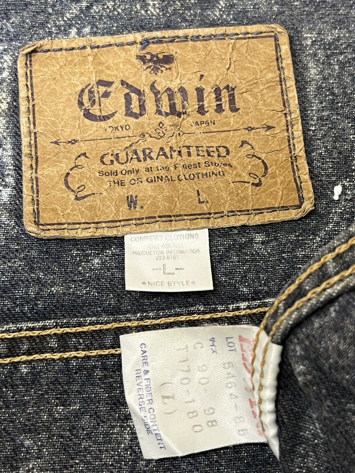 Edwin ICONIC🔥VINTAGE EDWIN ACID WASH TRUCKER DENIM JACKET Size US L / EU 52-54 / 3 - 11 Thumbnail