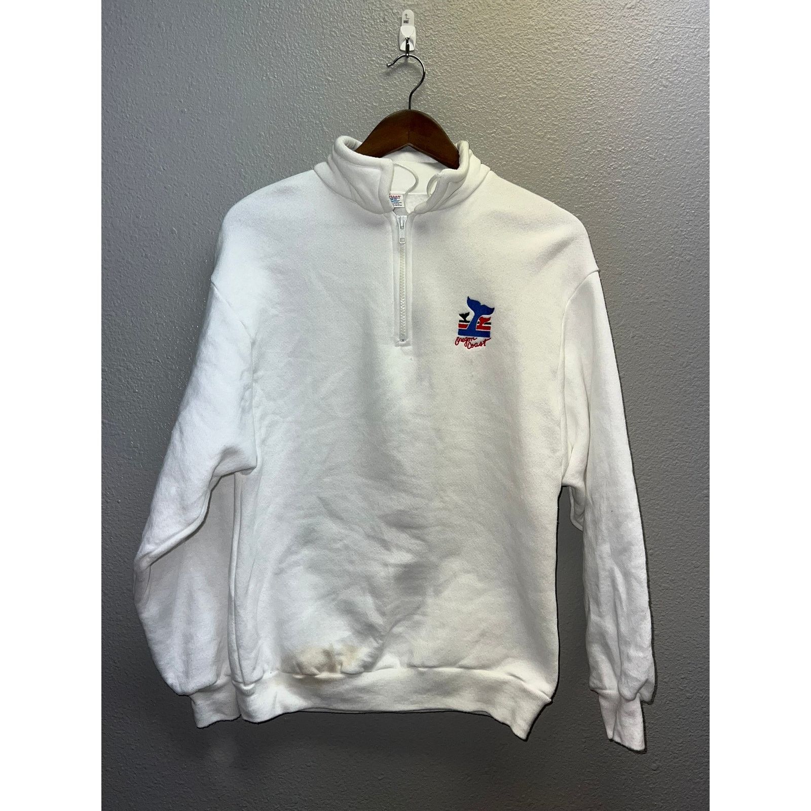 Jerzees Vintage Oregon Coast Sweatshirt Crewneck Whale 80s Stained M Size US M / EU 48-50 / 2 - 1 Thumbnail