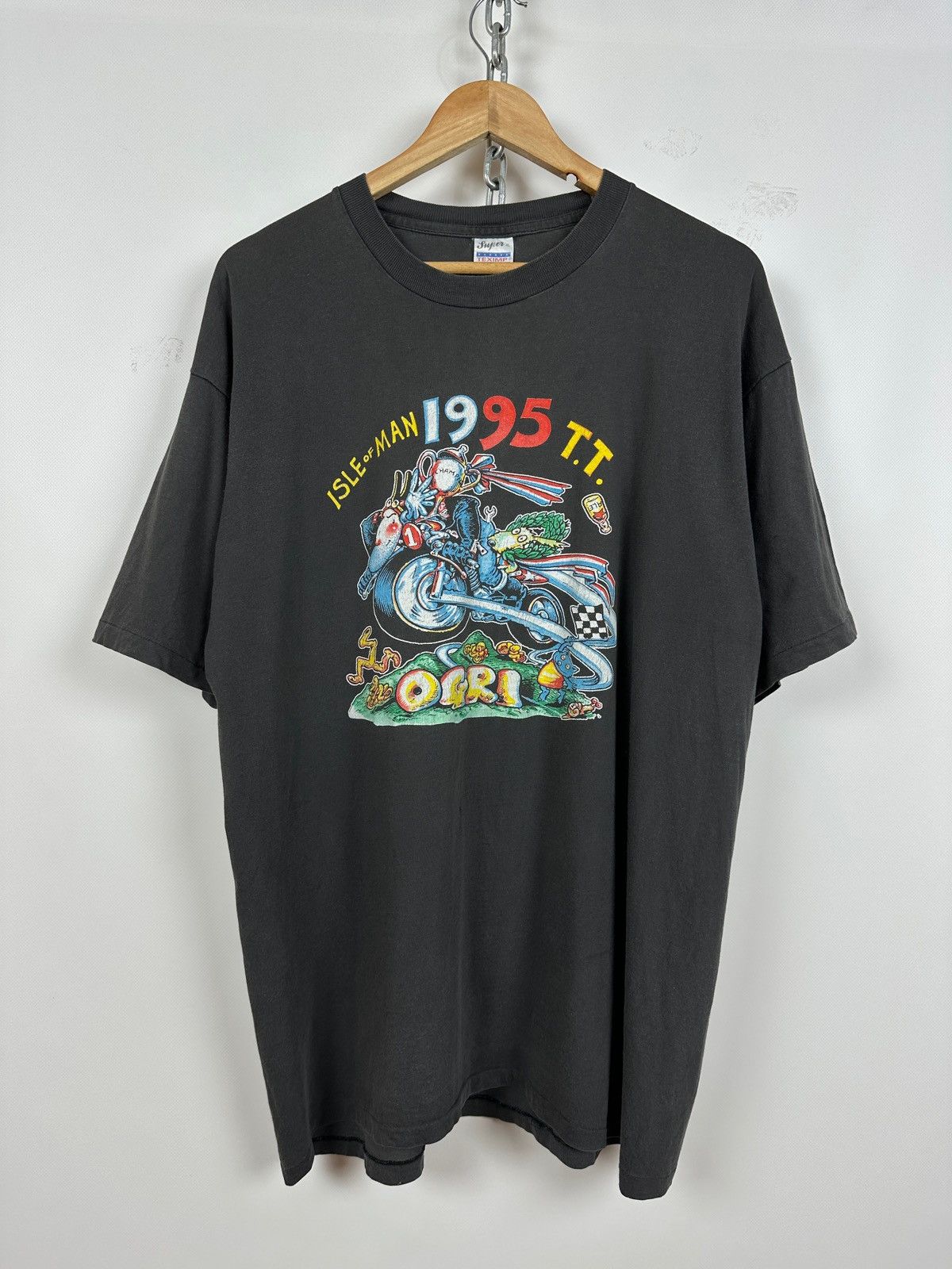 Vintage 1995 Vintage Isle Of Man Ogri Moto T-Shirt Size US XL / EU 56 / 4 - 1 Thumbnail