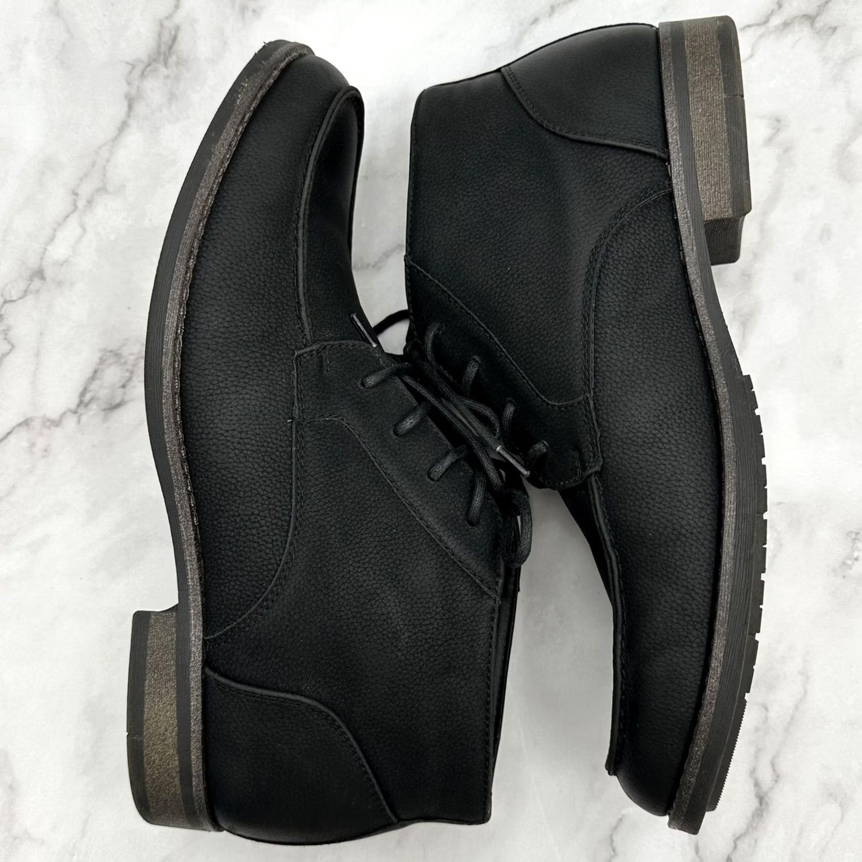 Perry Ellis Black  Chukka Boots - Lace-Up Ankle Perry Ellis America Chase Black Faux Leather Lace-Up Chukka  main image 2