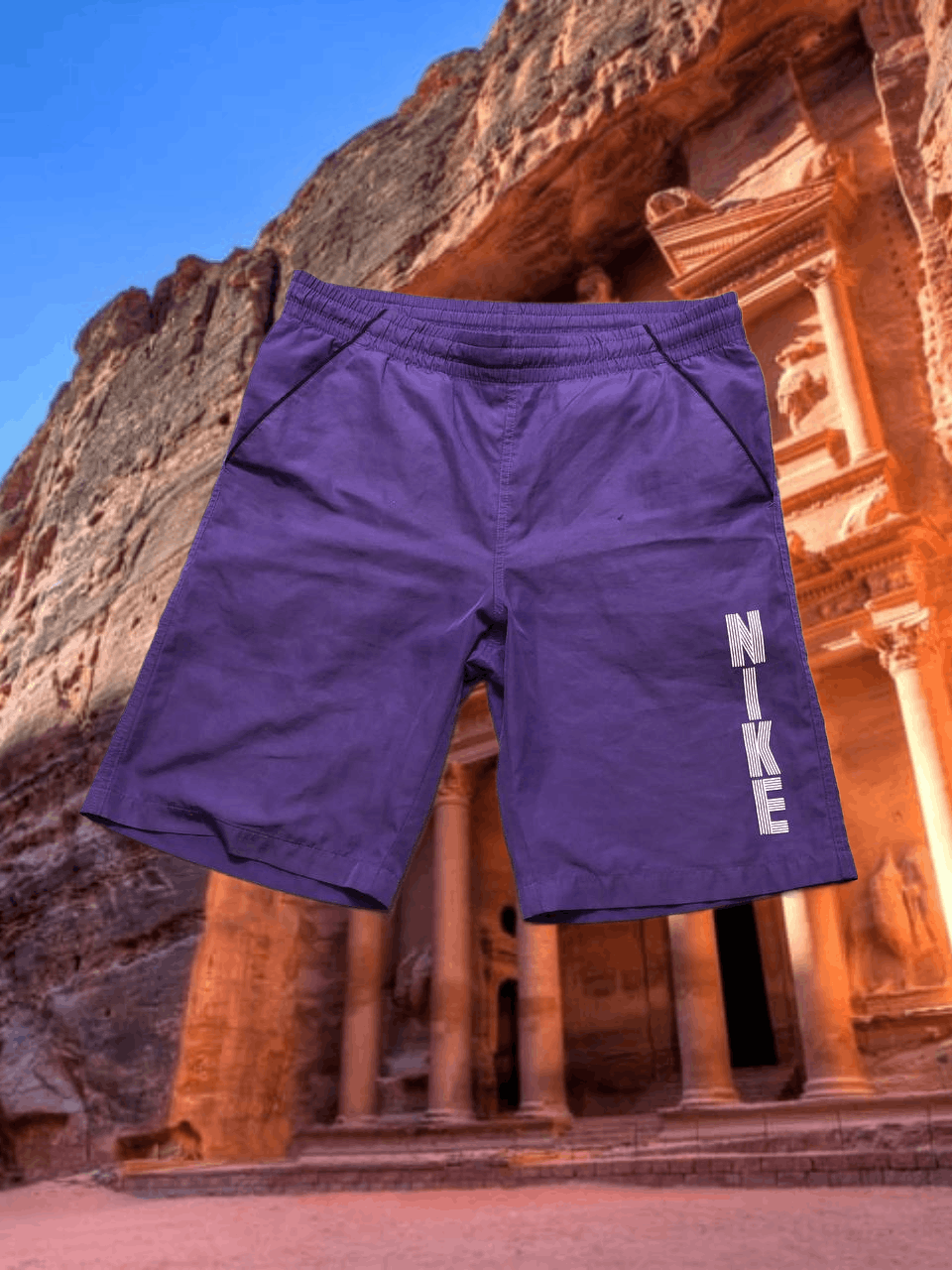 Nike NIKE vintage purple Shorts crazy Y2K streetwear Size US 30 / EU 46 - 1 Thumbnail