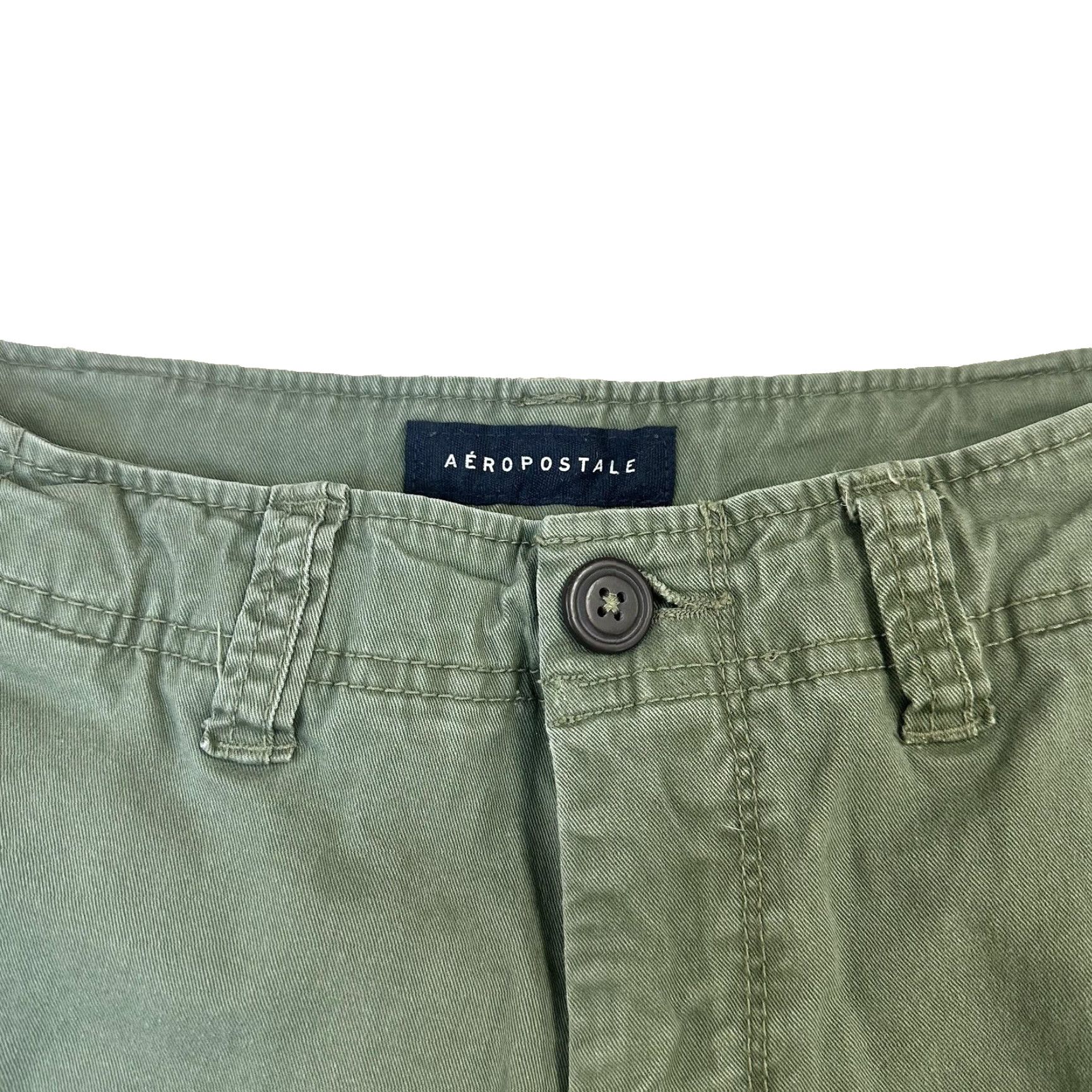 Aeropostale Aeropostale Cargo Shorts Womens 27 Green Utility Pockets Stretch Casual Outdoors Size 27" / US 4 / IT 40 - 2 Thumbnail