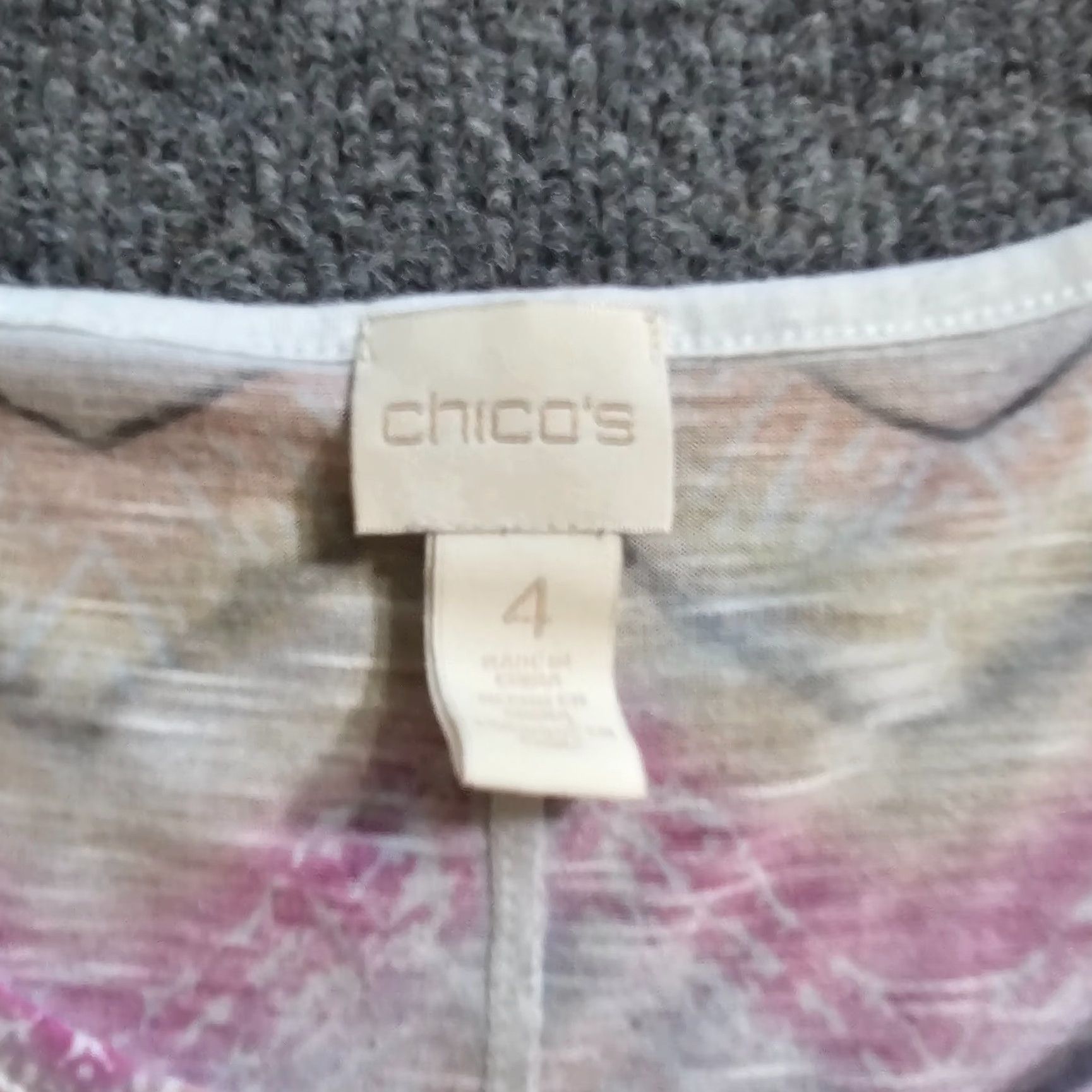 Vintage Chico's Blouse Shirt Womens 2XL Pink Orange Striped Short Sleeve Round Neck Knit Basic Casual Size XXL / US 16-18 / IT 52-54 - 4 Thumbnail