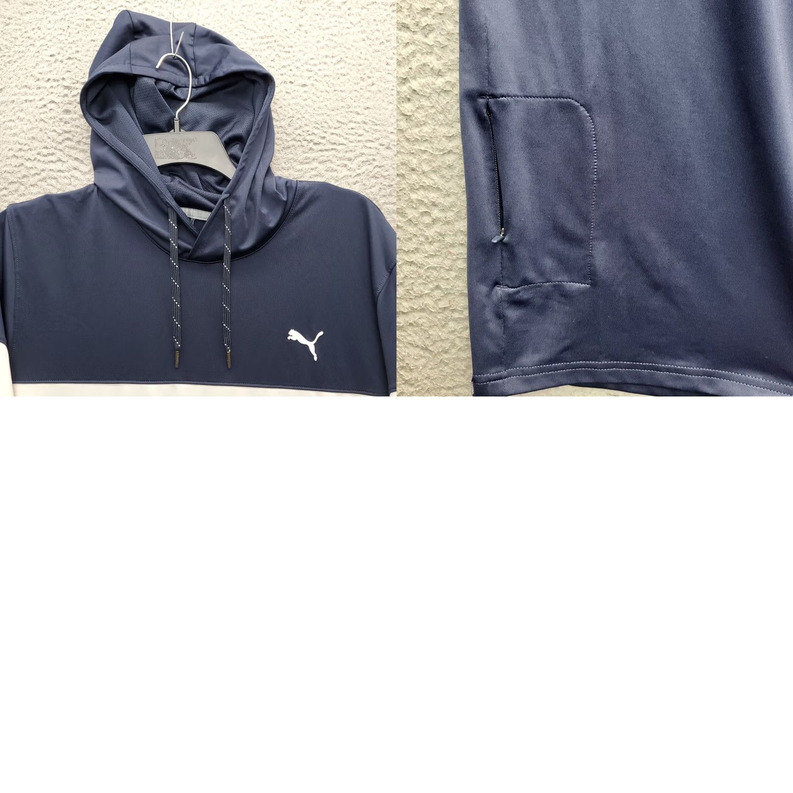 Puma PUMA Golf Hoodie Mens Large Navy Colorblock Performance Stretch Zip Pocket Size US L / EU 52-54 / 3 - 8 Thumbnail
