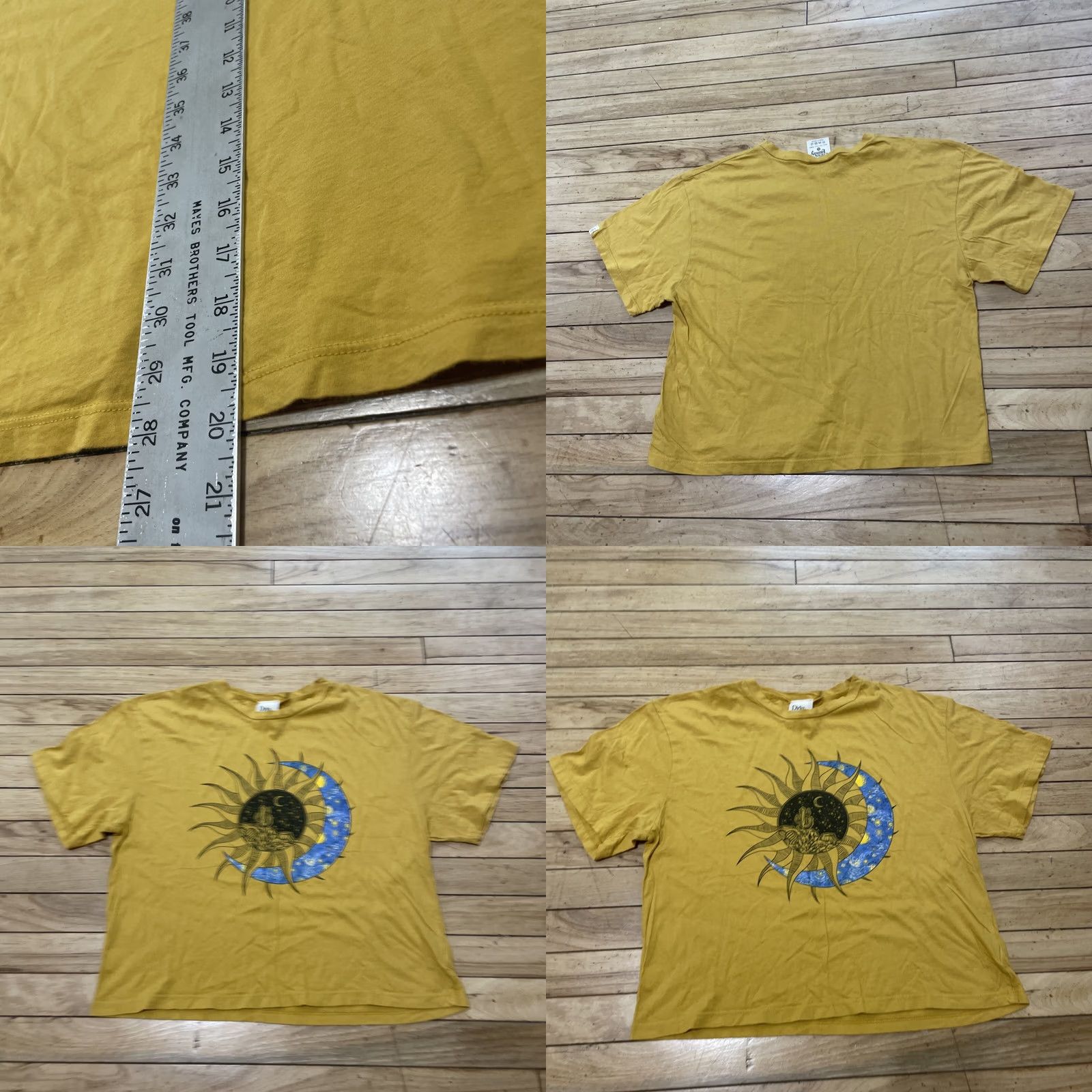 Vintage VINTAGE Dirtee Laundry Crop Top Shirt Women XL Y2k Fairy Sun Moon Desert Yellow 38" Size XL / US 12-14 / IT 48-50 - 9 Thumbnail