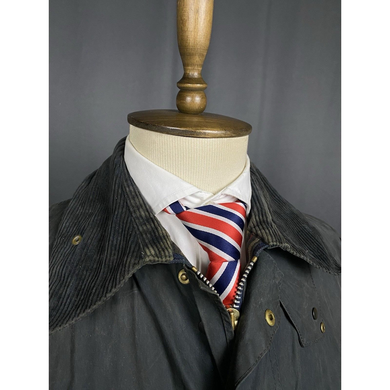 Barbour Barbour Border Vintage Men's Blue Waxed Jacket Size C44 Size US L / EU 52-54 / 3 - 7 Thumbnail