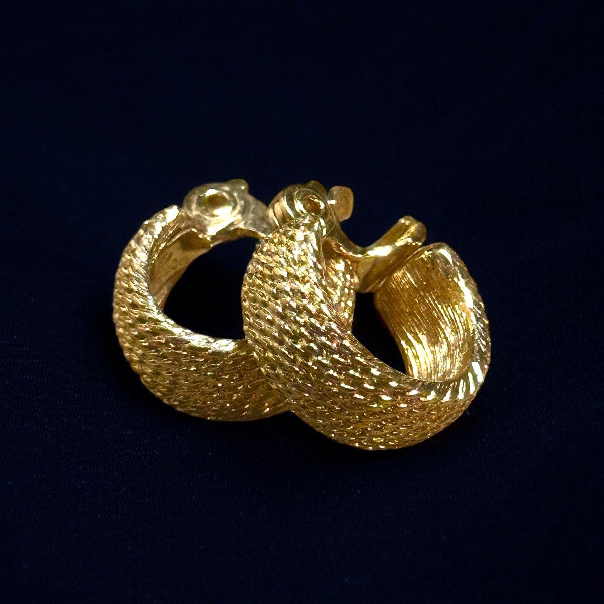 Monet Vintage Monet gold tone textured clip on hoop earrings Size ONE SIZE - 1 Thumbnail