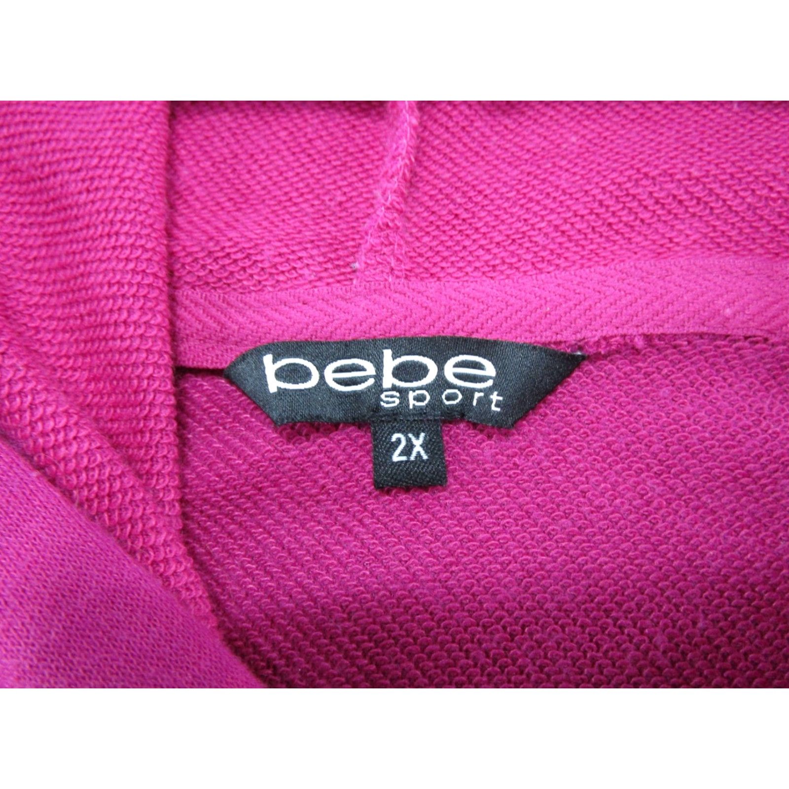 Bebe Bebe Sport Women's Hoodie Pullover Striped Logo Zip Pink Plus Size 2X Size XXL / US 16-18 / IT 52-54 - 3 Thumbnail