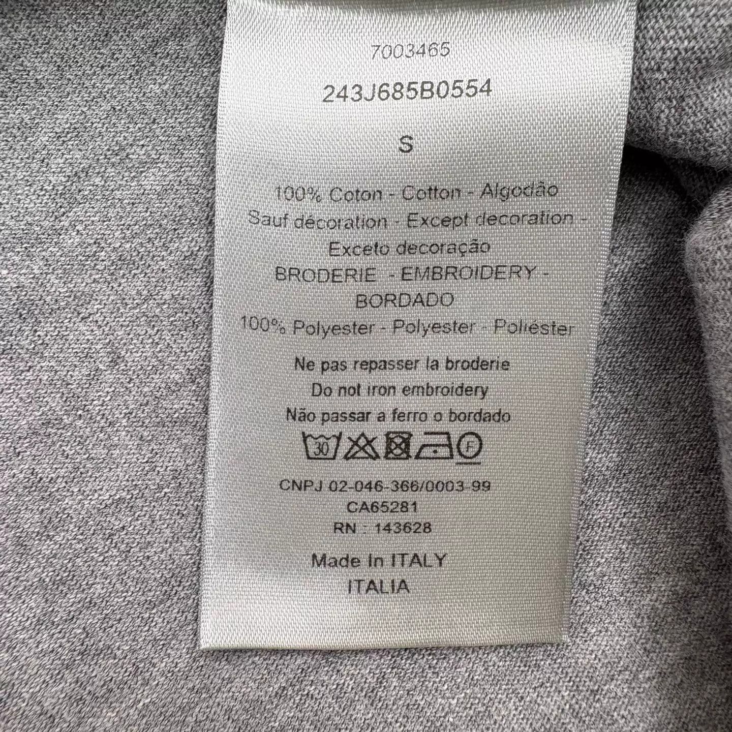 Dior Dior Embroidered Logo 100% Cotton T-Shirt S (Italian) Size US S / EU 44-46 / 1 - 6 Thumbnail