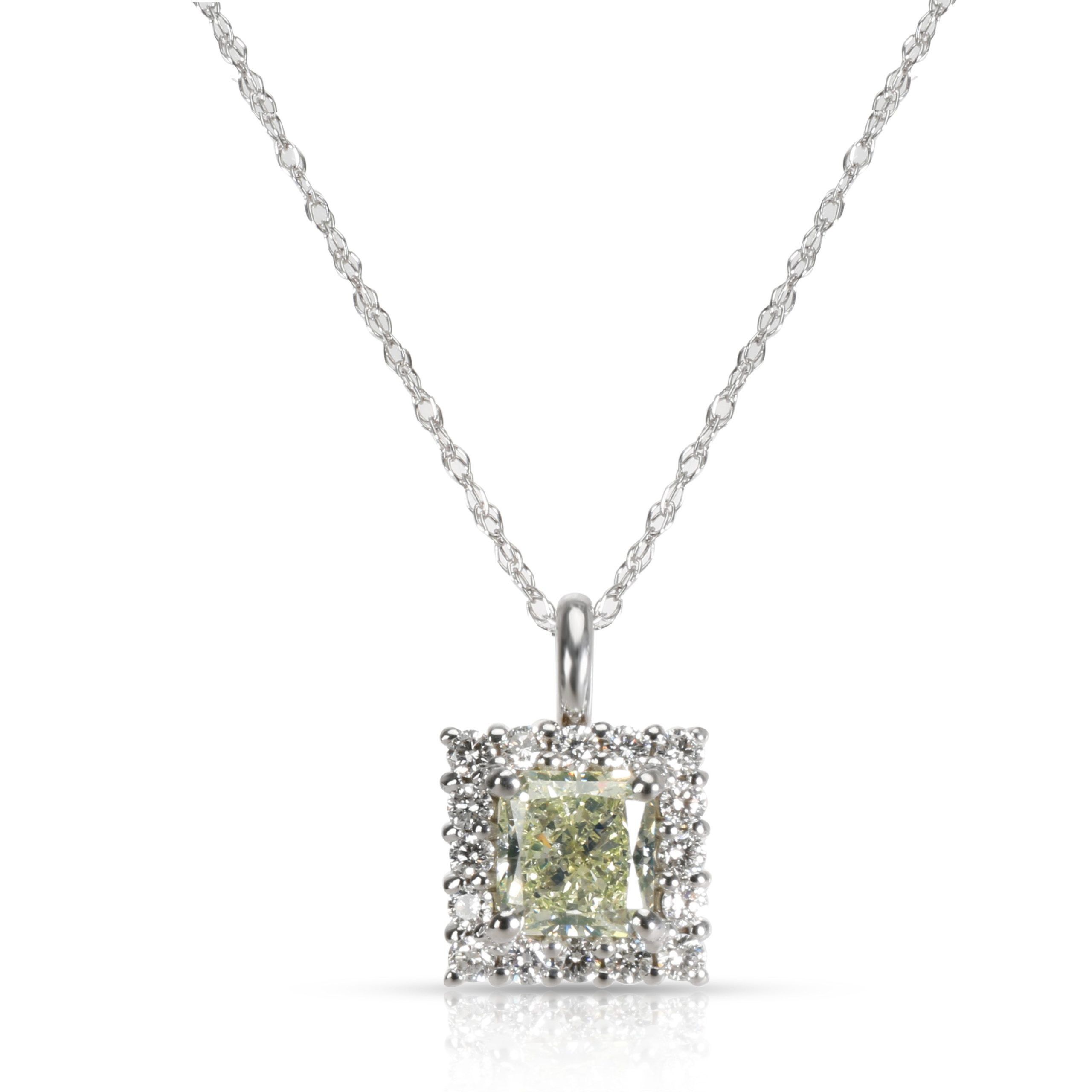 image of Tiffany Co Diamond Pendant In 14K White Gold Fancy I1 1.43 Ctw, Women's