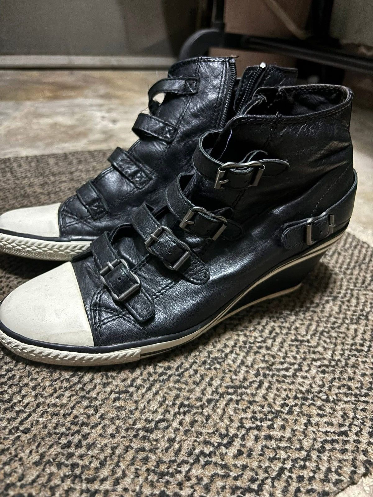ASH ASH Studded Skull High Top Zip Sneakers | Grailed