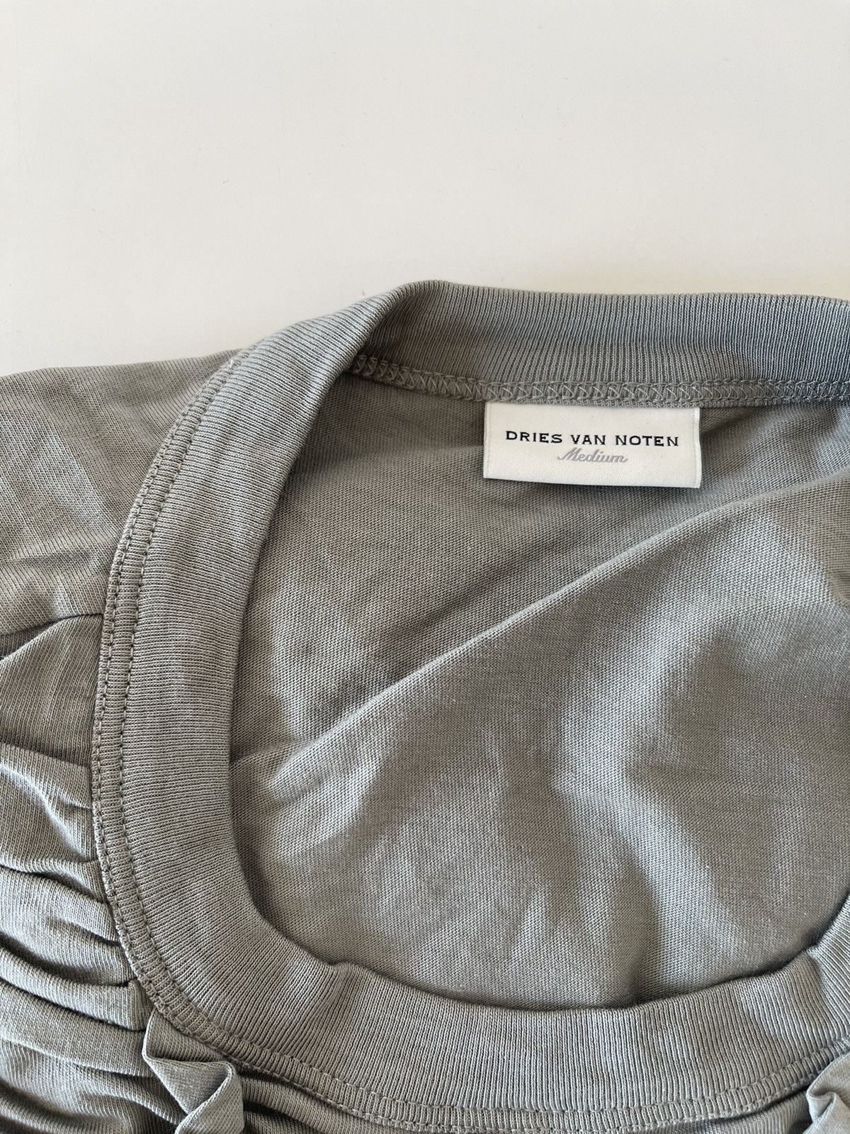 Dries Van Noten Ruched Cotton-Jersey T-Shirt Size M / US 6-8 / IT 42-44 - 4 Thumbnail