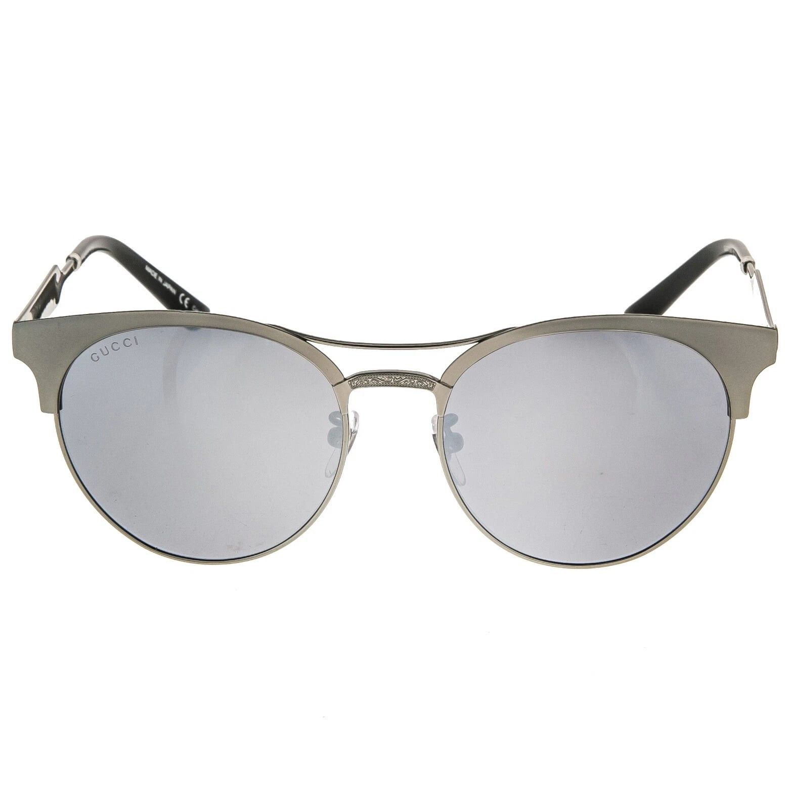 Gucci GUCCI 0075 GG0075S Ruthenium Silver Mirrored Sunglasses 005 Size ONE SIZE - 2 Thumbnail