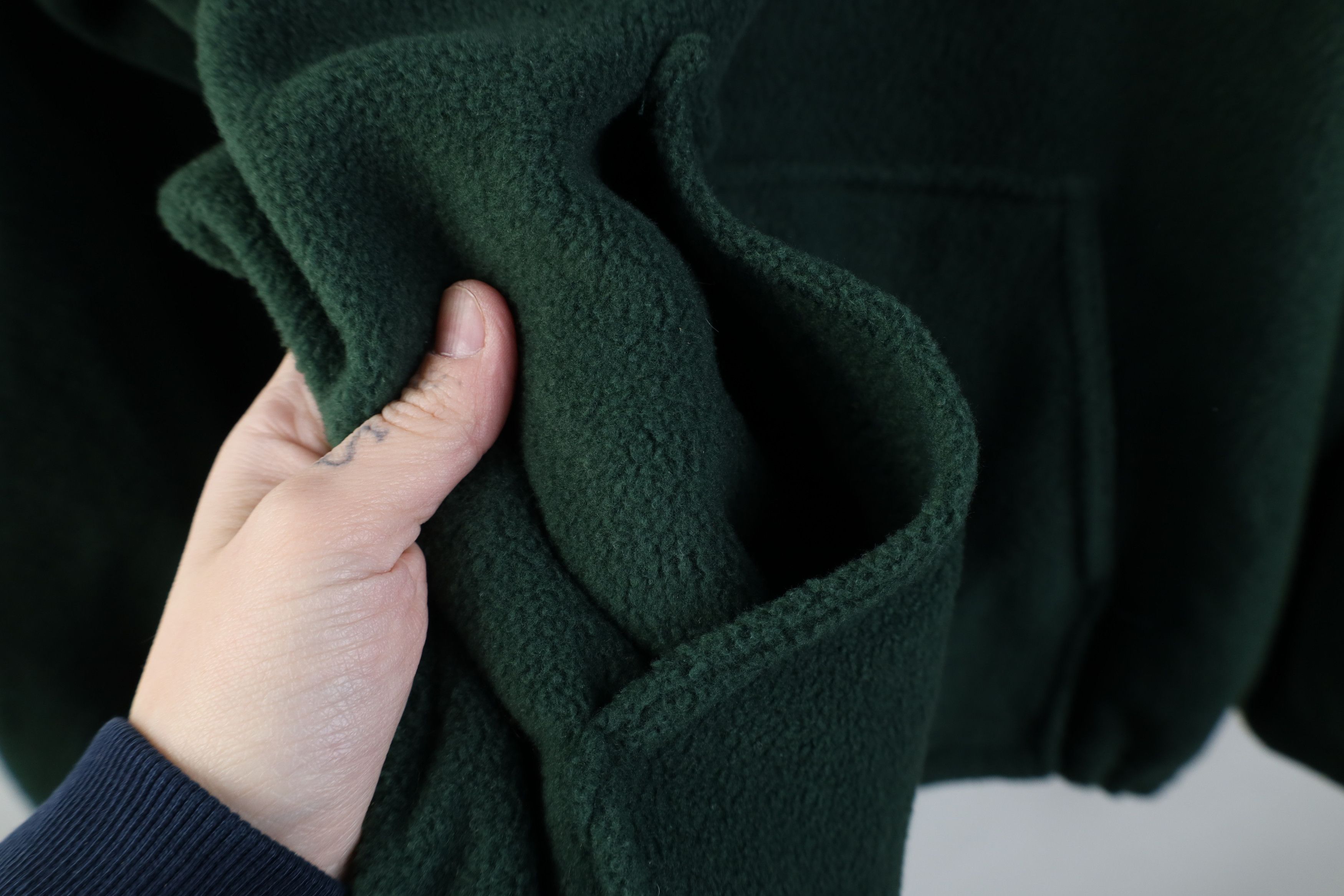 Vintage Vintage 90s Streetwear Blank Fleece Hoodie Sweatshirt Green Size US M / EU 48-50 / 2 - 8 Thumbnail