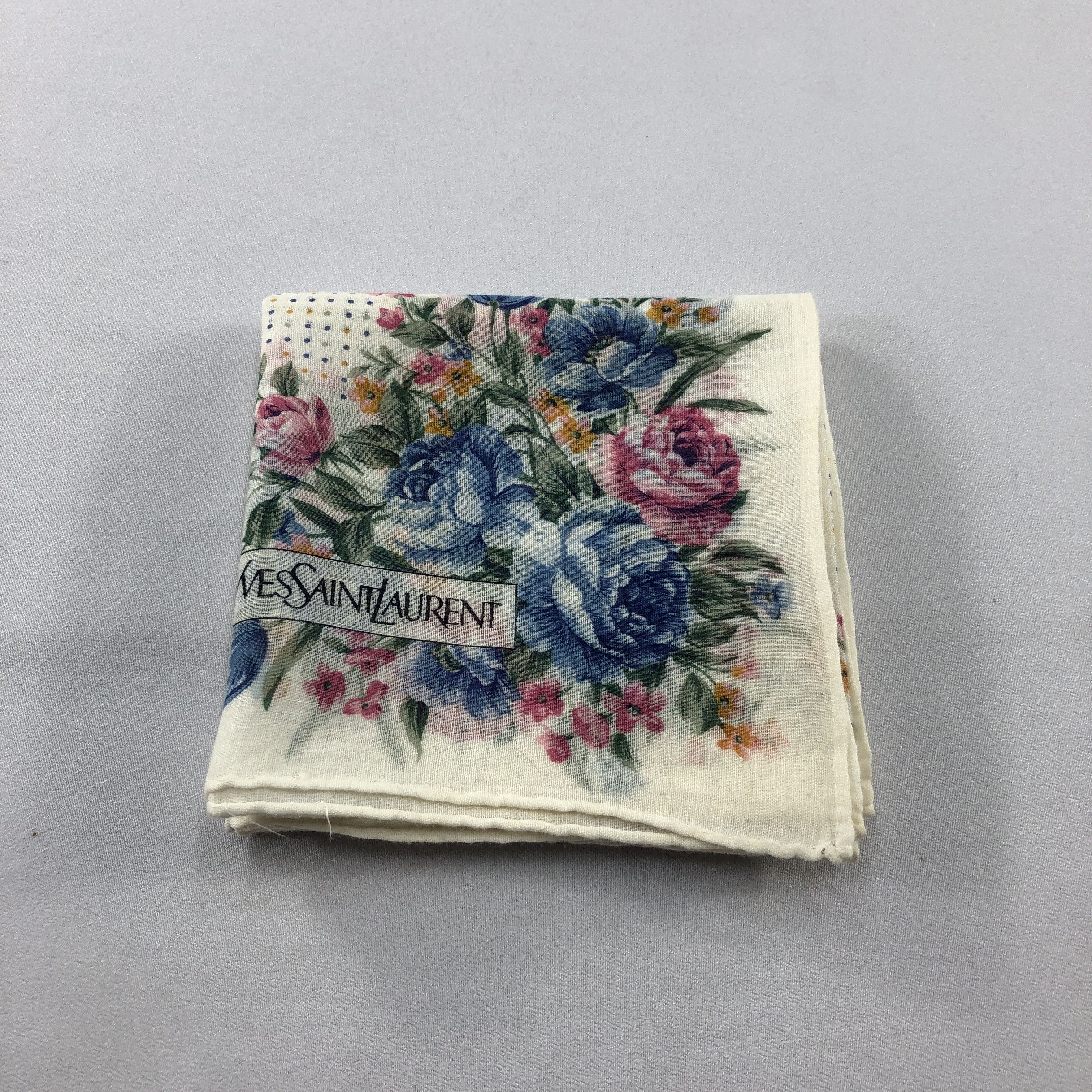 Yves Saint Laurent YSL Floral Handkerchief Neckerchief Bandana H3036 Size ONE SIZE - 11 Thumbnail