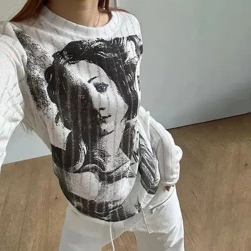 Japanese Brand Graphic Printed Knitted Sweater Size ONE SIZE - 6 Thumbnail