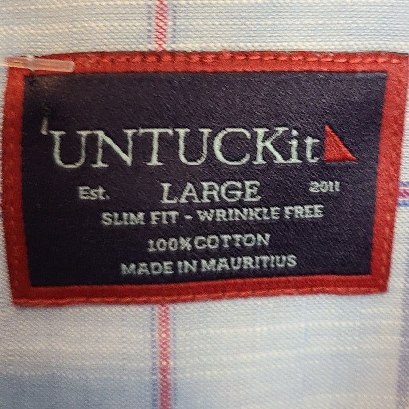 UNTUCKit UNTUCKit Mens Plaid Slim Fit Dress Shirt Size L Career Work Size US L / EU 52-54 / 3 - 6 Thumbnail