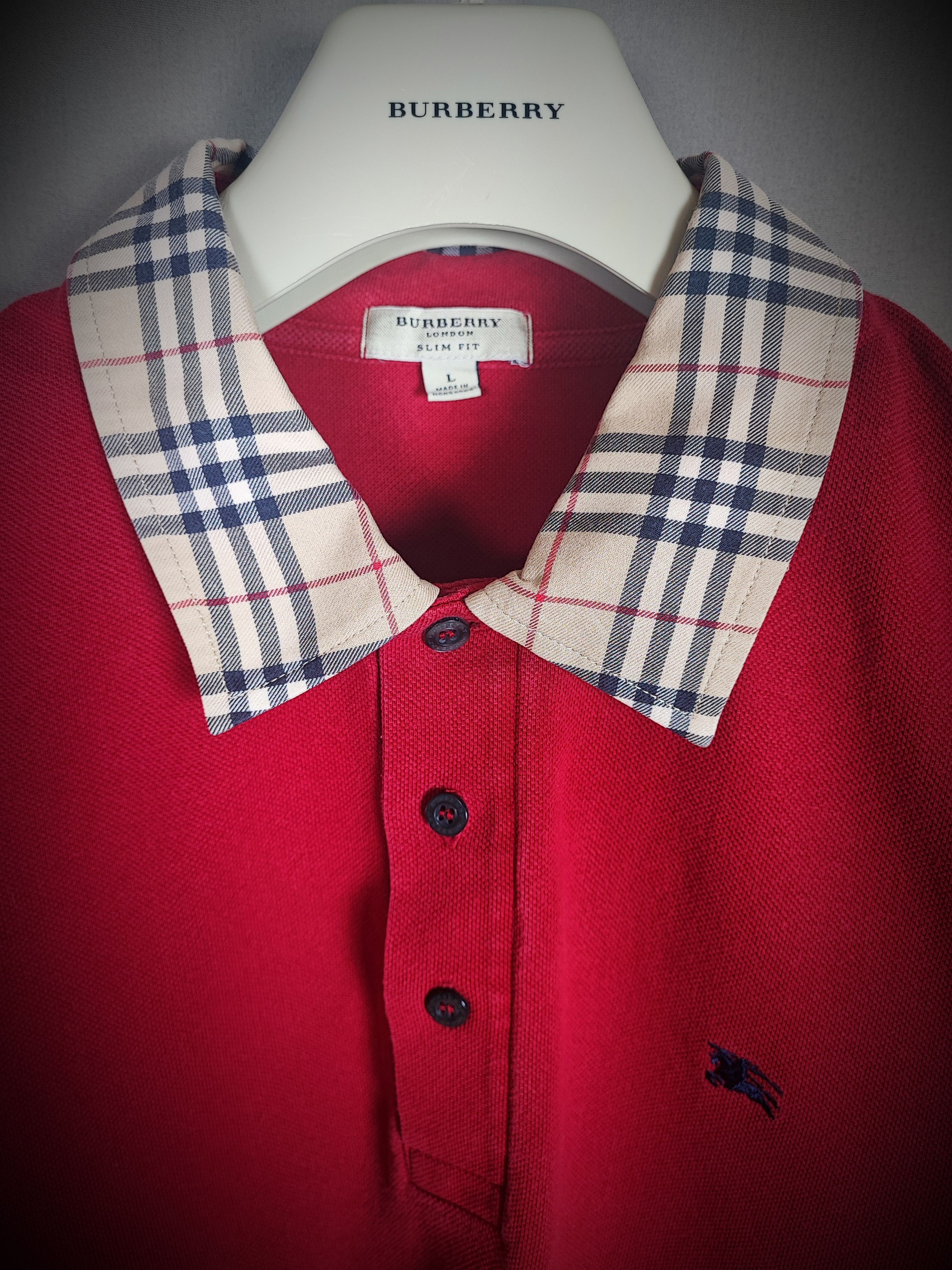 Burberry Burberry Polo L Red Size US L / EU 52-54 / 3 - 1 Thumbnail