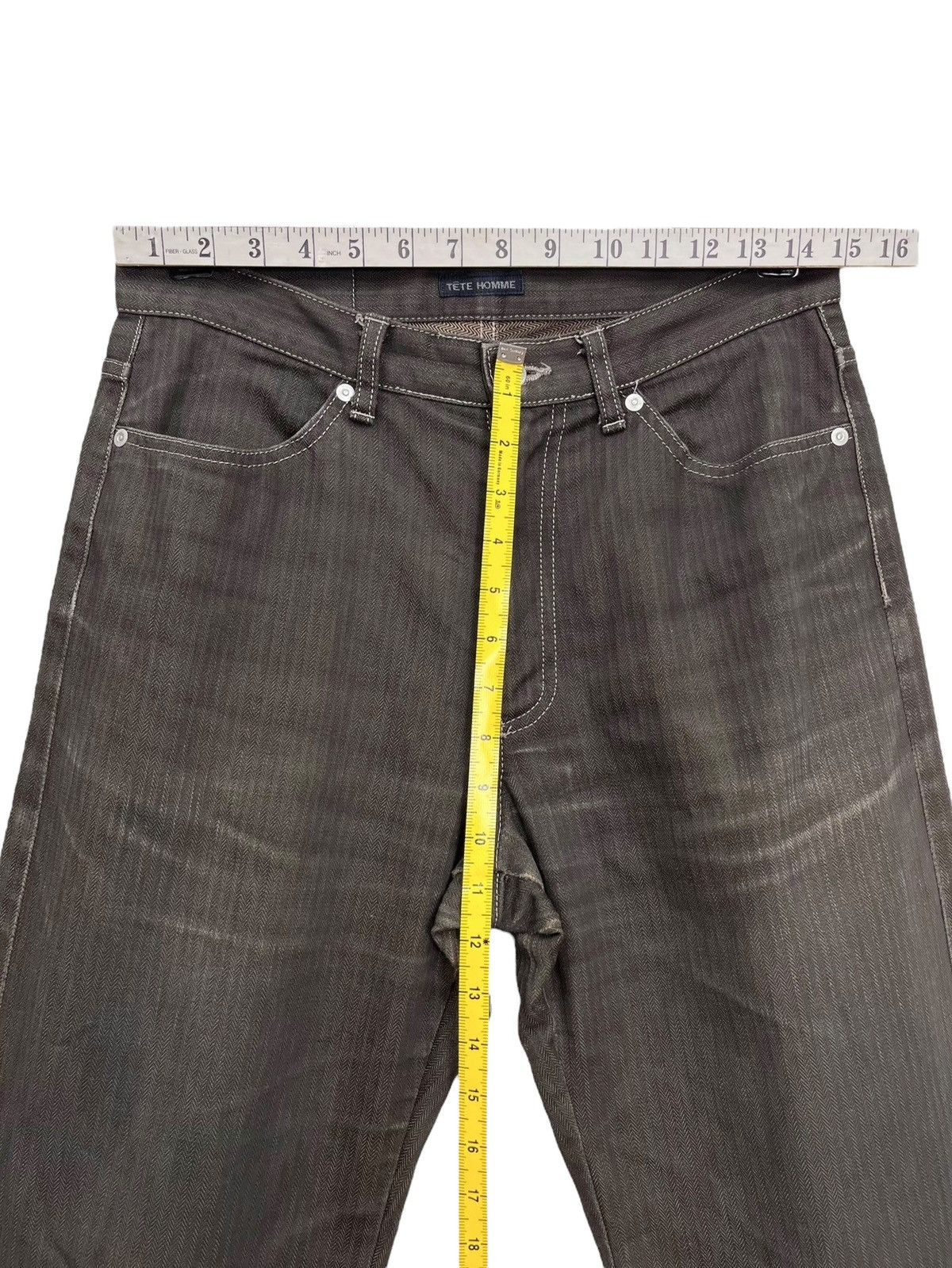 Issey Miyake Vintage TETE HOMME Classic Twill Weave Cotton Mudwash Brown Size US 29 - 10 Thumbnail