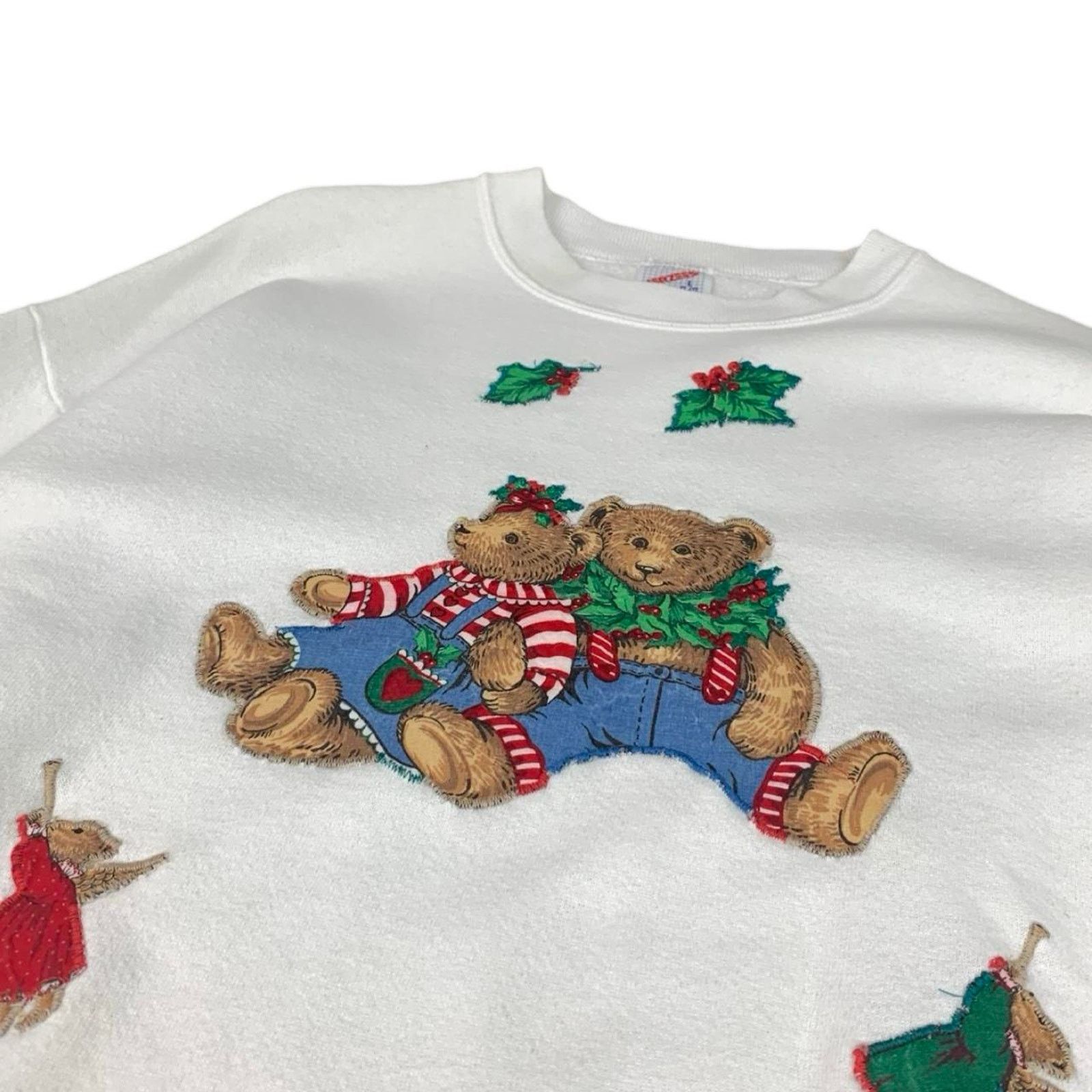 Jerzees × Vintage Vintage Coquette Teddy Bear Christmas 90s Holiday Sweatshirt Size L / US 10 / IT 46 - 2 Thumbnail