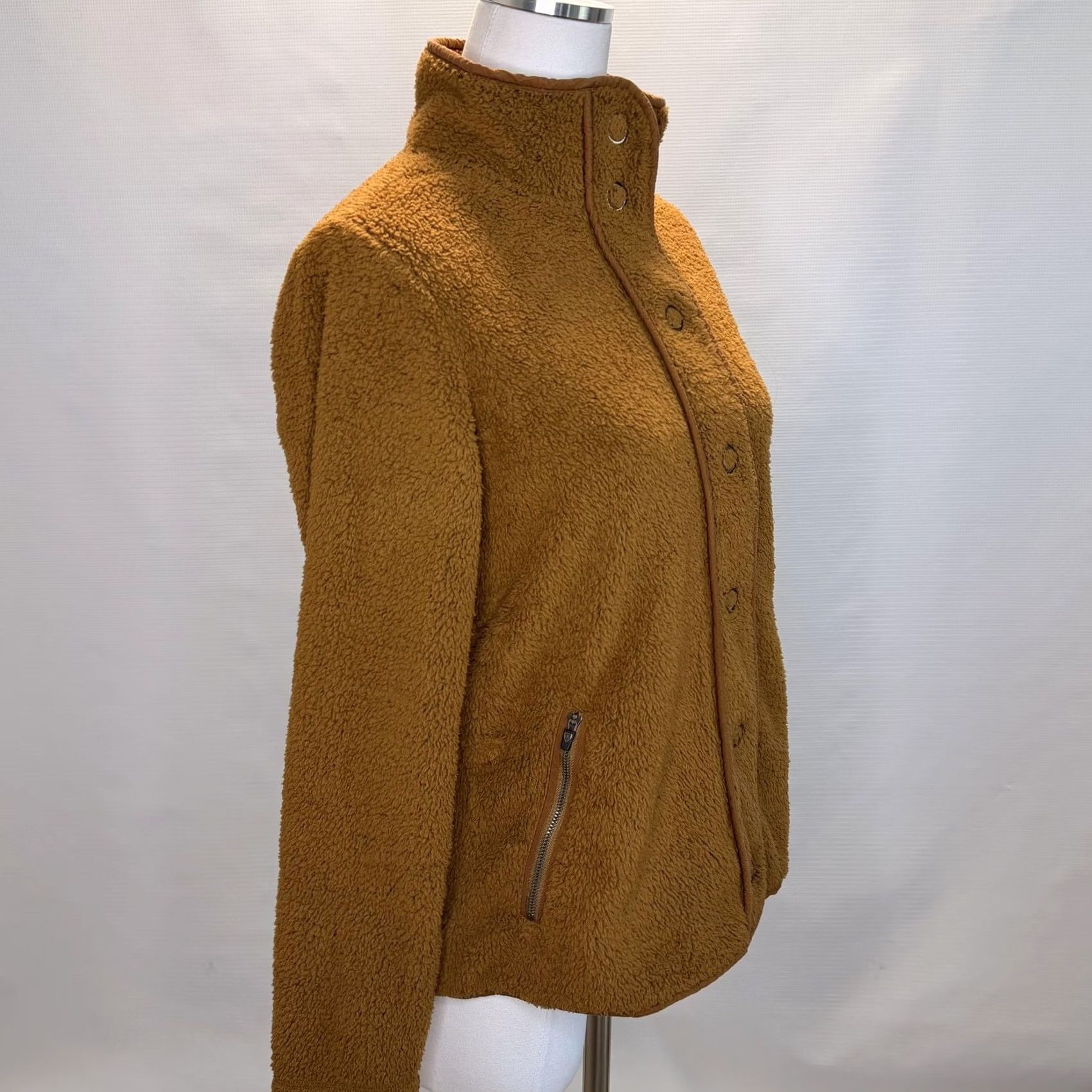 Vintage Kuhl Jacket Womens Small Brown Sherpa Fleece Snap Front High Collar Pockets Size S / US 4 / IT 40 - 3 Thumbnail