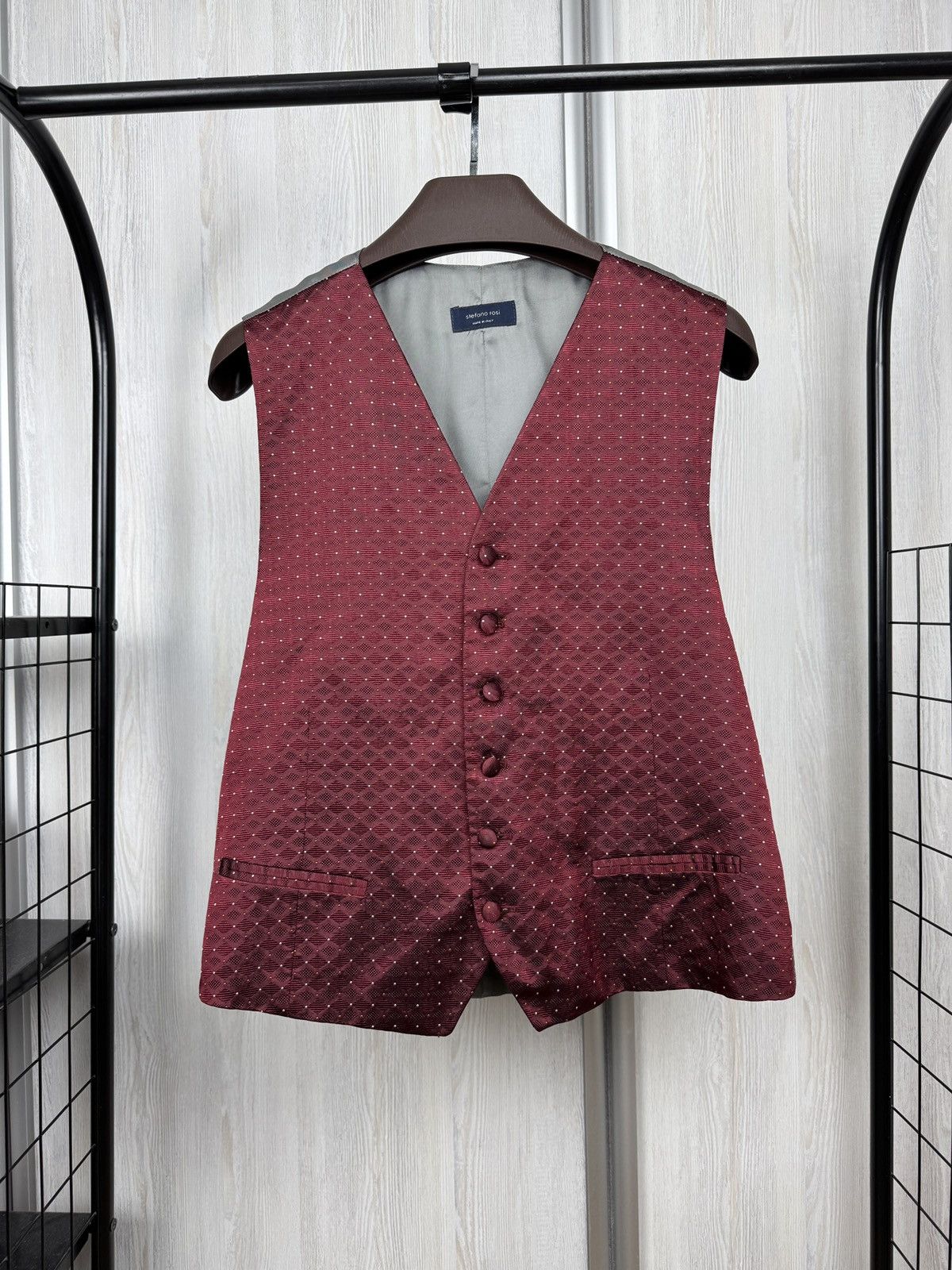 Stefano Ricci Stefano Rosi red silk pattern dot classic vest tailoring Size 42R - 1 Thumbnail