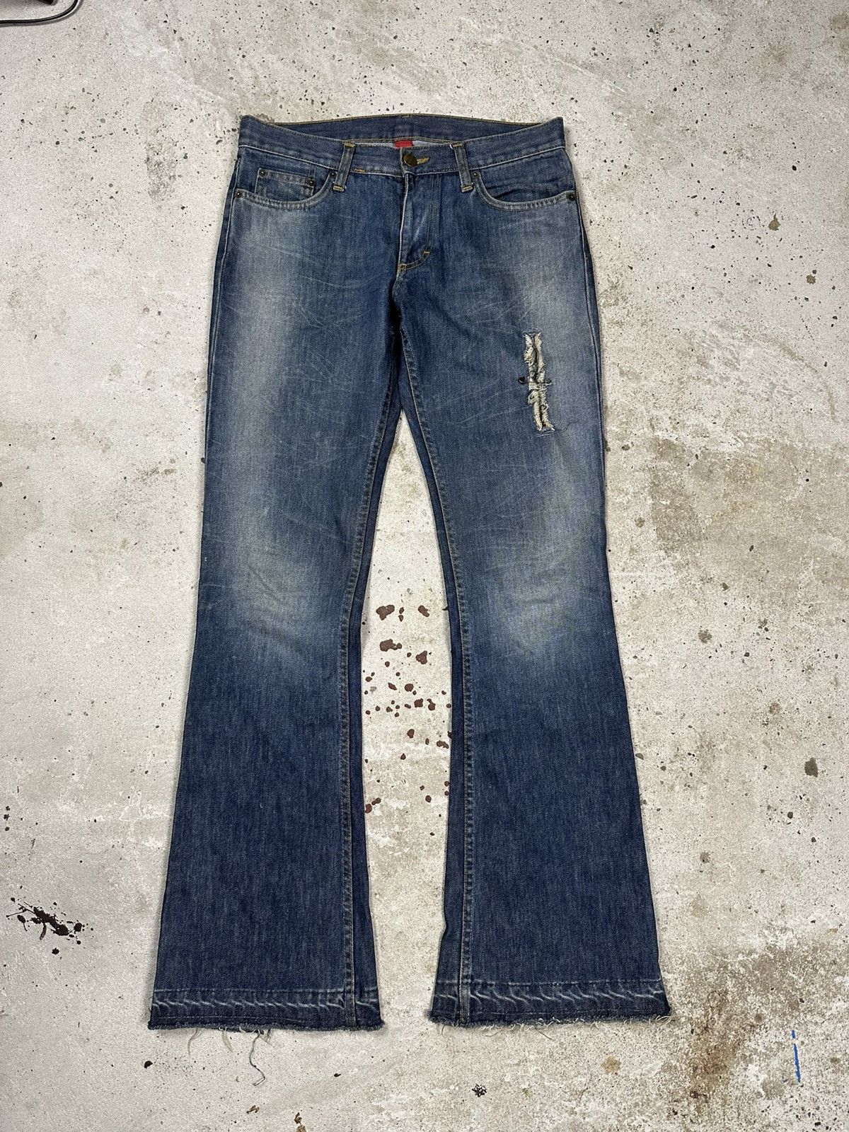 If Six Was Nine × Japanese Brand × Le Grande Bleu (L.G.B.) Vintage Y2K Reworked Flare Boot Cut Distressed Jeans Japan Size US 30 / EU 46 - 3 Thumbnail