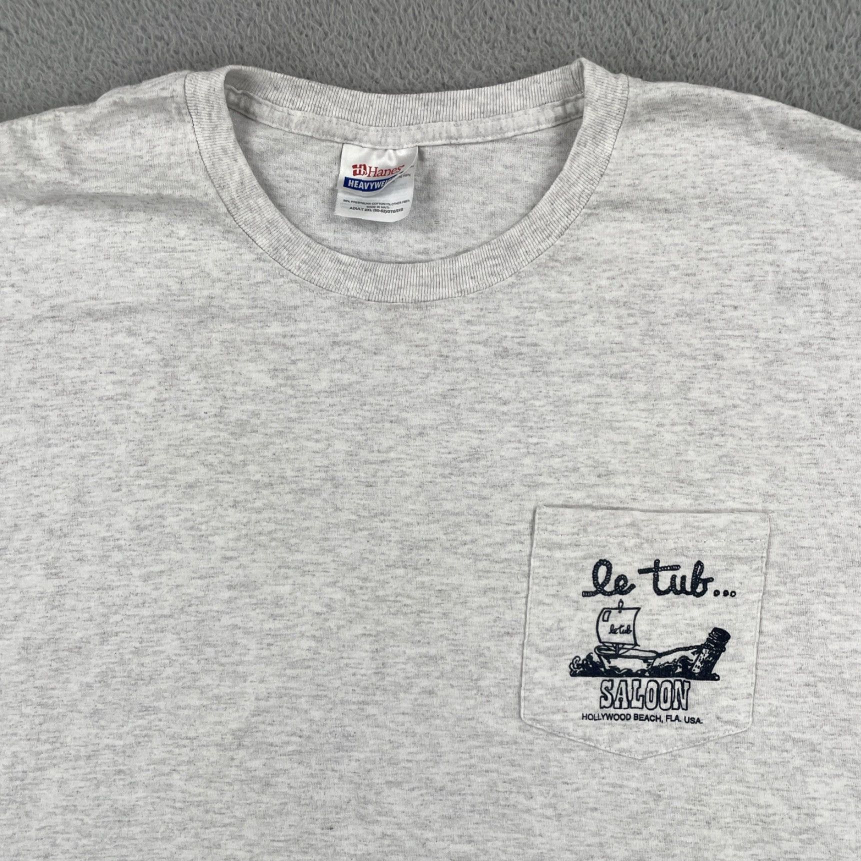 Hanes VINTAGE Hanes 2XL Gray Pocket T Shirt Le Tub Saloon Hollywood Beach Florida 2007 EUC Hanes Shirt Mens 90s Beach Reg"> Size US XXL / EU 58 / 5 - 6 Thumbnail