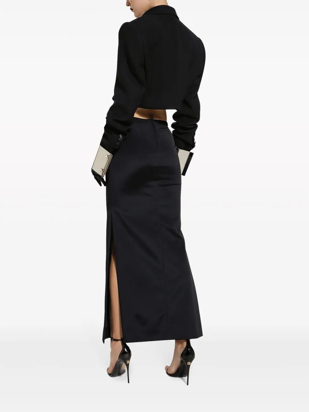 Dolce & Gabbana o1y0925 Maxi Skirt in Black Size 27" / US 4 / IT 40 - 3 Thumbnail